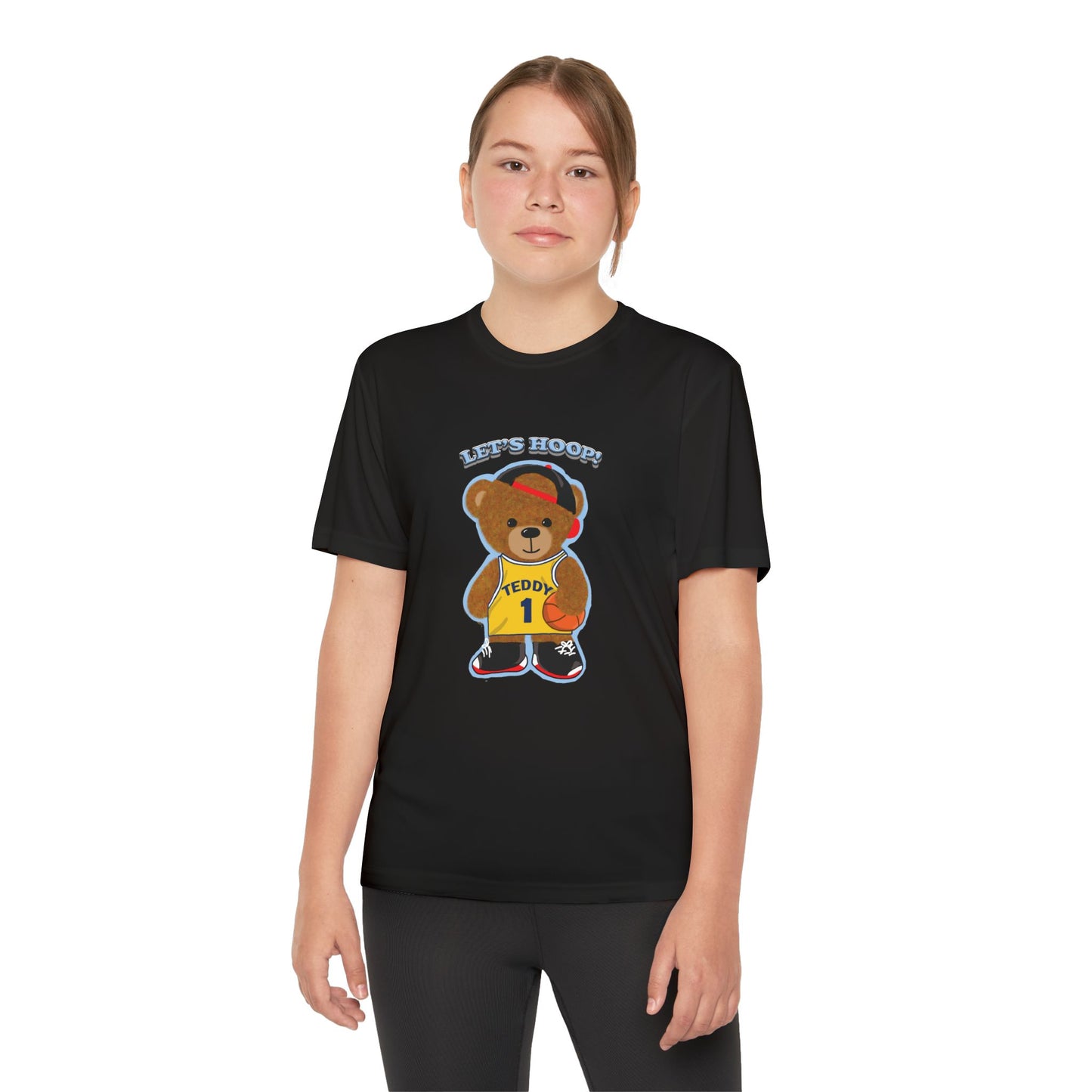 Youth Basketball Bear Tee, Fun Graphic Shirt, Kids Sports Apparel, Birthday Gift, Back to School Outfit, Teddy Bear Design