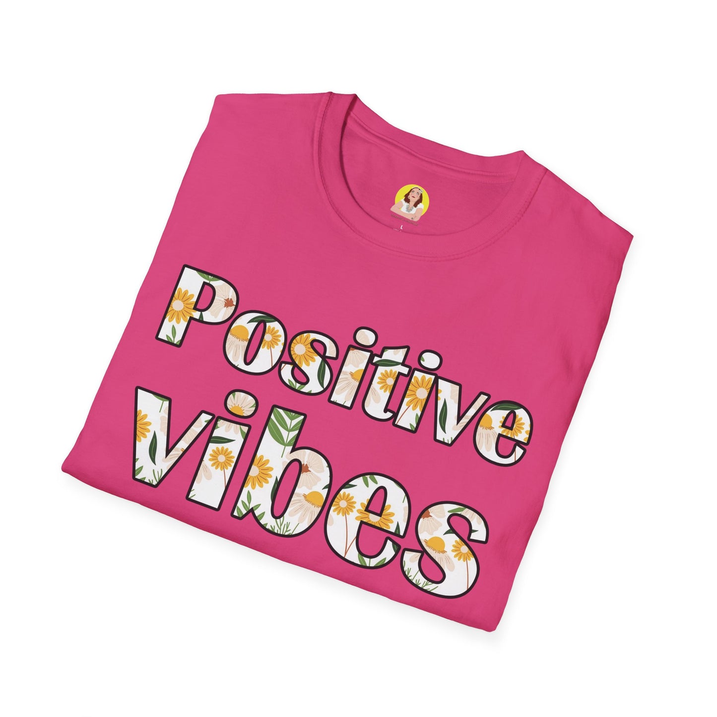 Positive Vibes Unisex T-Shirt, Floral Graphic Tee, Gift for Friends, Summer Outfit, Positive Affirmation Wear