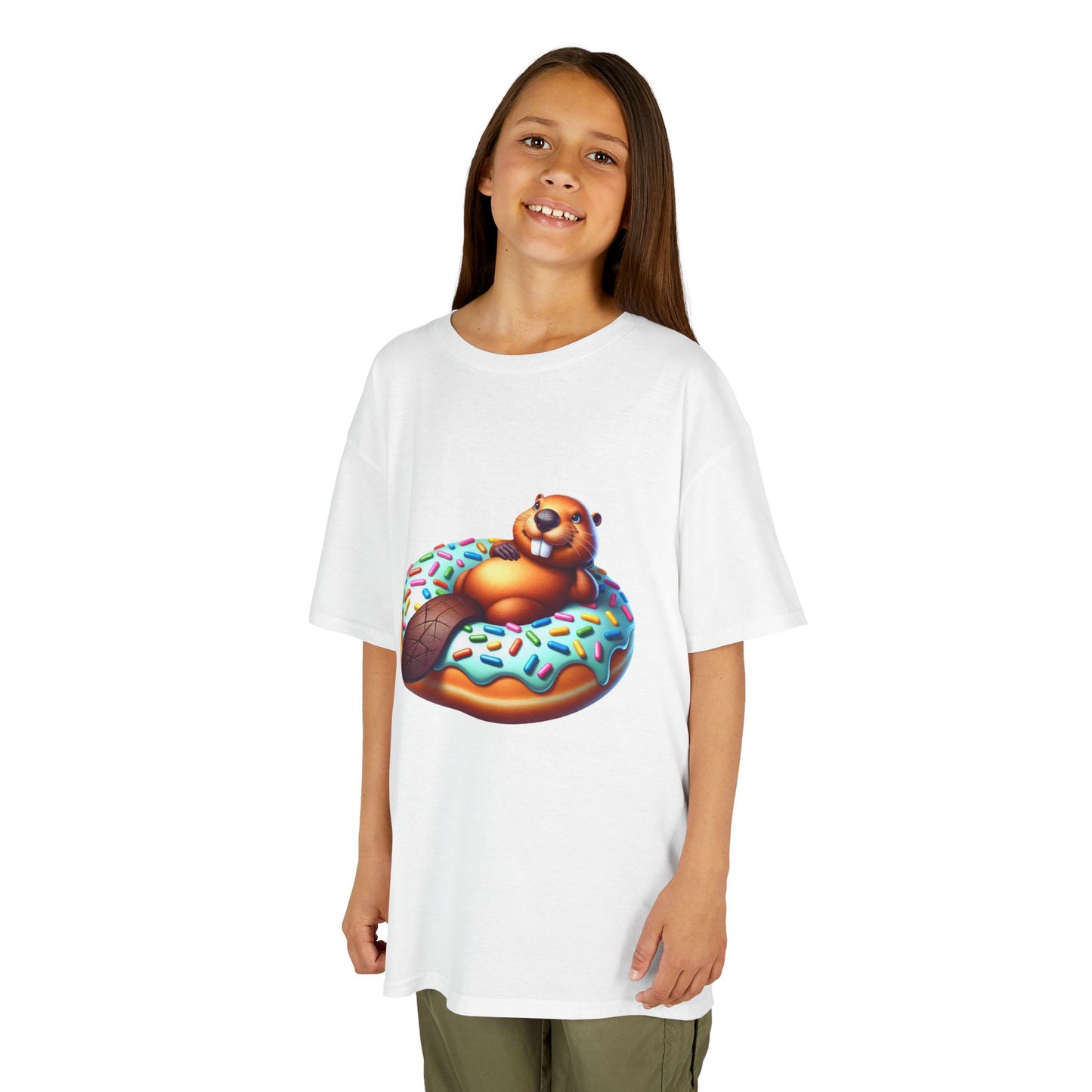 Fun Beaver Donut Kids Heavy Cotton™ Tee - Perfect for Birthdays and Playtime