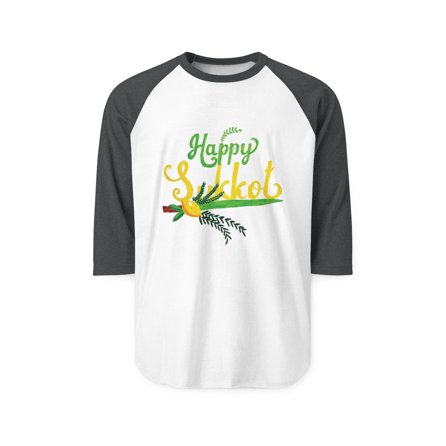 Happy Sukkot Raglan Shirt, Unisex Festive Tee, Fall Celebration Shirt, Jewish Holiday Apparel, Unique Gift for Sukkot
