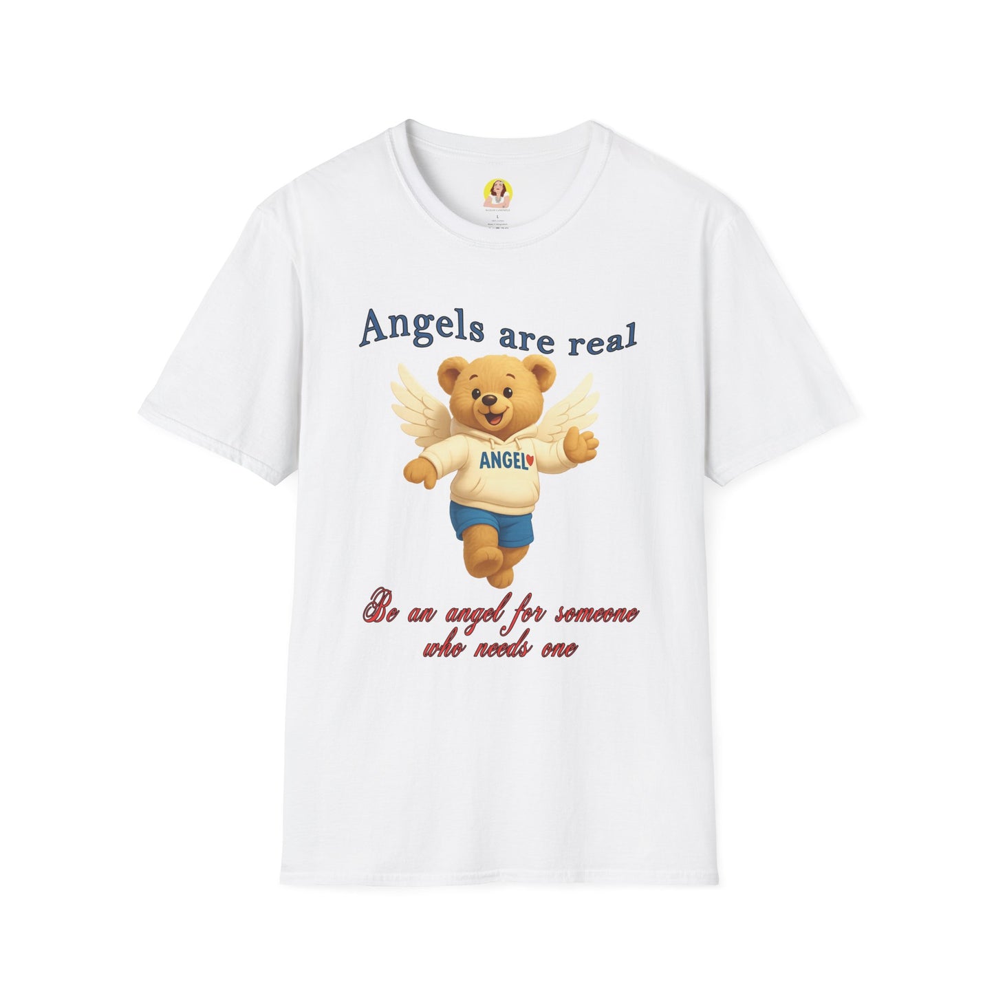 Angel Themed Unisex Softstyle T-Shirt, Cute Gift for Friends, Inspirational Tee, Birthday Gift, Comfort Wear