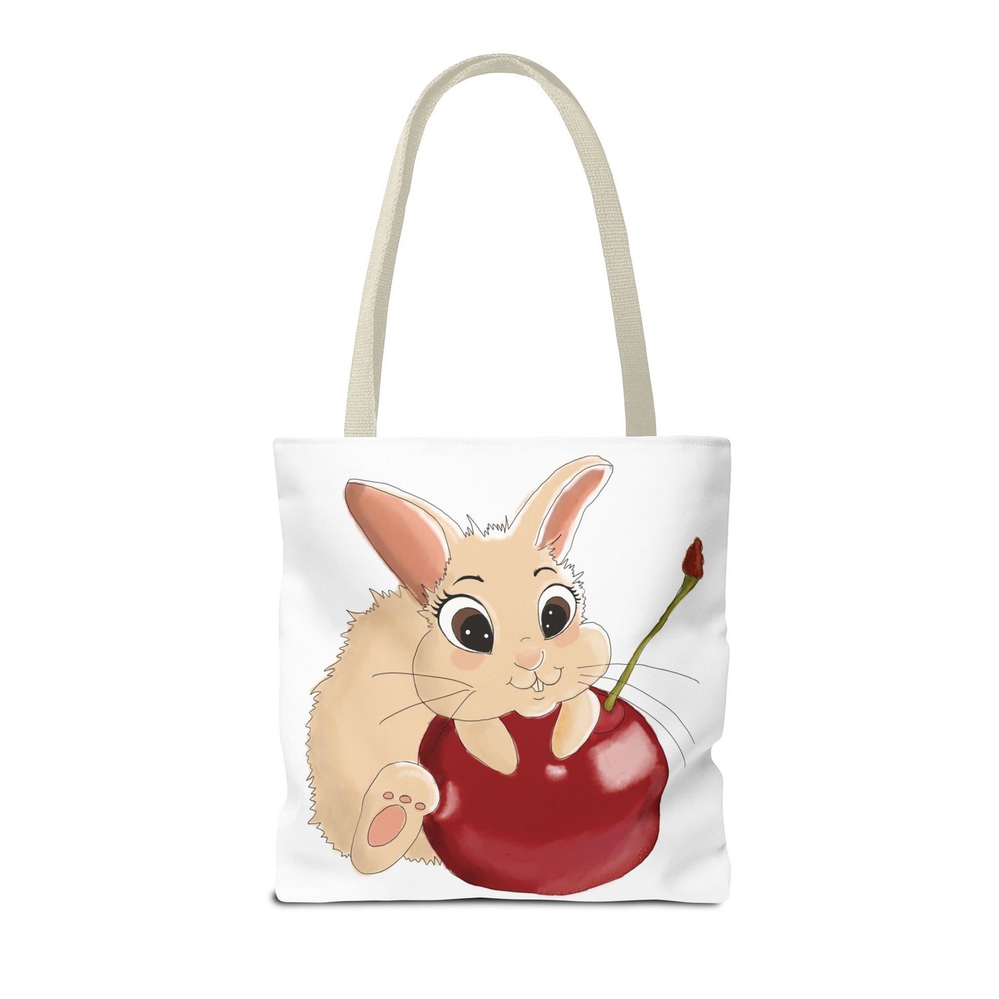Cute Bunny Cherry Tote Bag - Adorable Animal Design for Animal Lovers