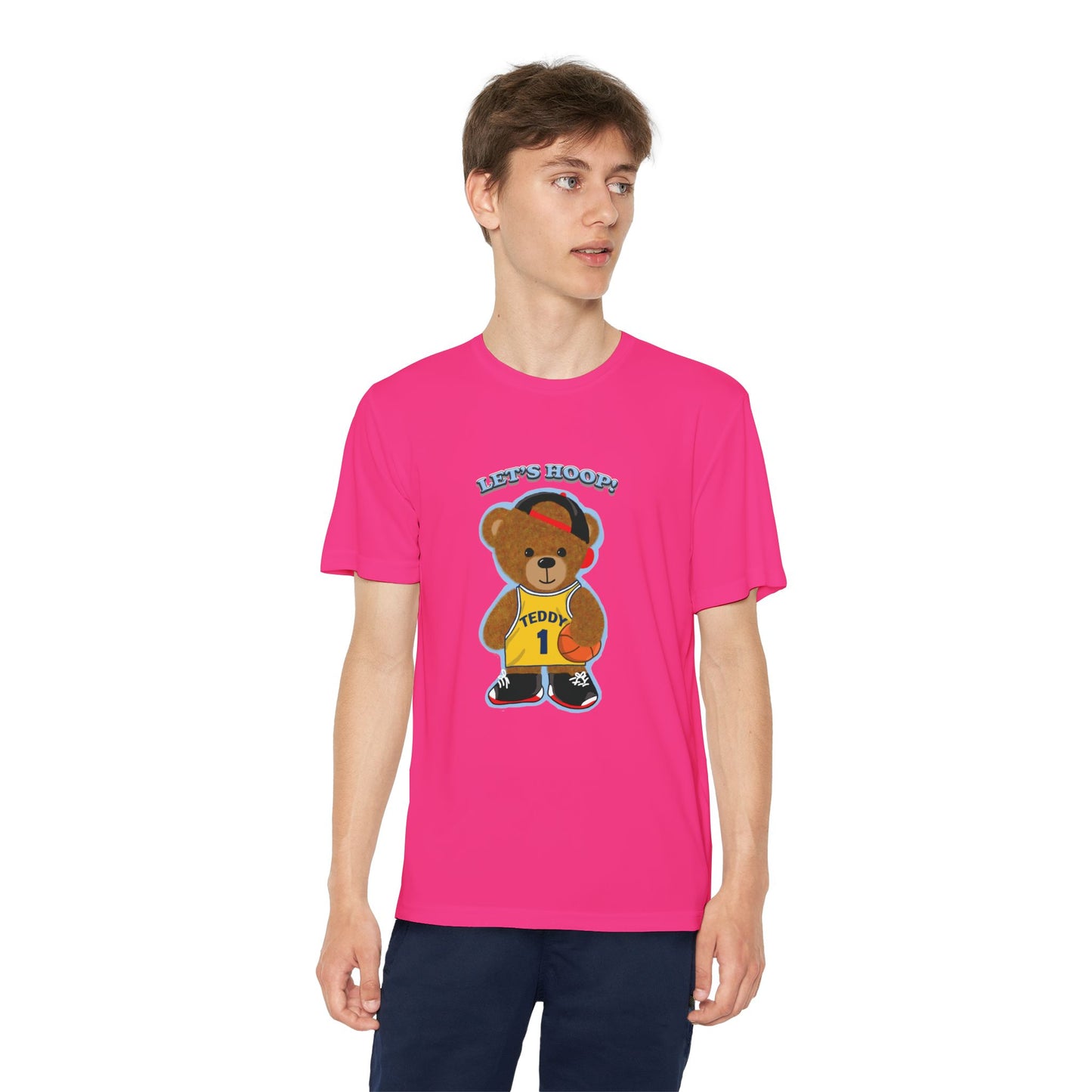 Youth Basketball Bear Tee, Fun Graphic Shirt, Kids Sports Apparel, Birthday Gift, Back to School Outfit, Teddy Bear Design