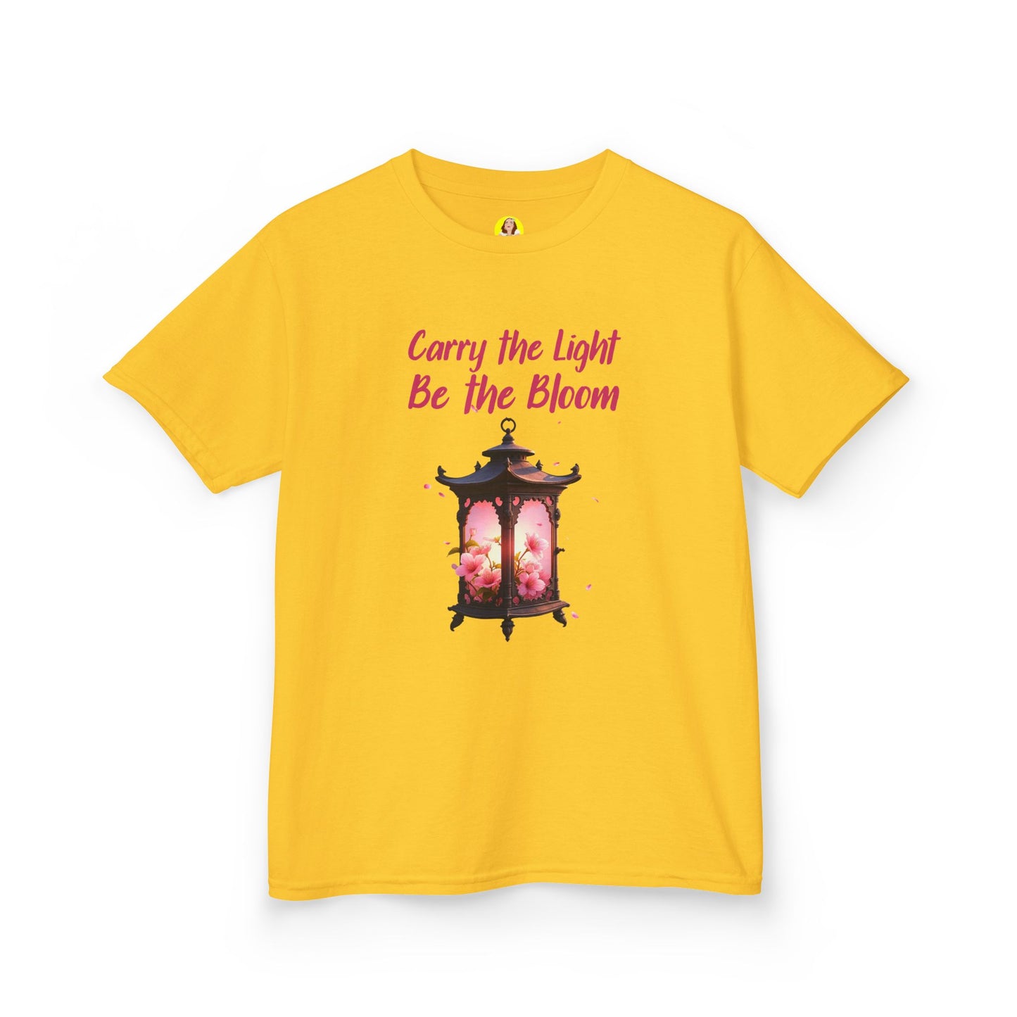 Kids Inspirational Graphic Tee - "Carry the Light, Be The Bloom" - Cute Gift for Children, Birthday, Everyday Wear, Positive Message