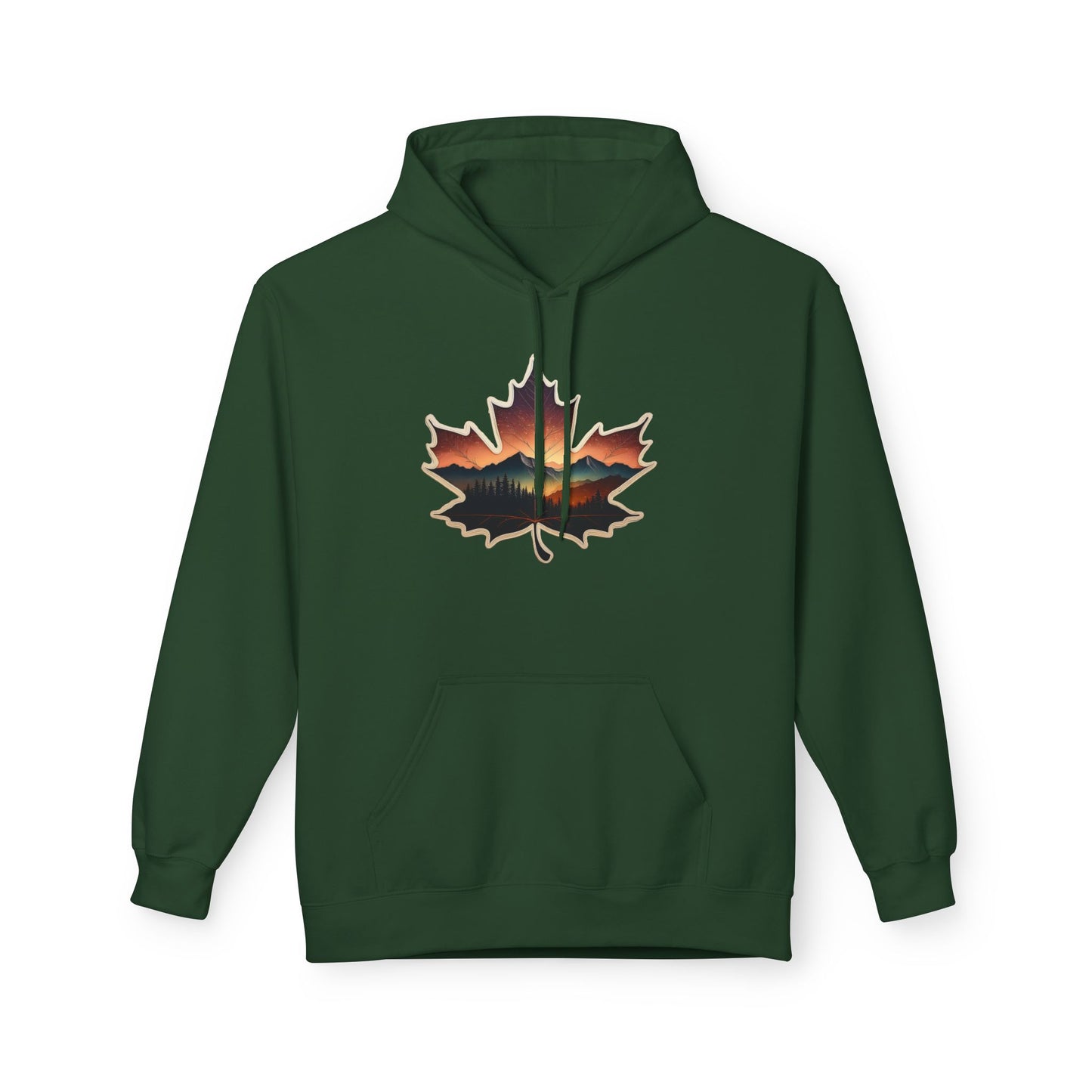 Cozy Sunset Maple Leaf Hoodie | Fall Fashion, Nature Lover Gift, Warmth for Fall, Outdoor Adventure, Comfortable Wear