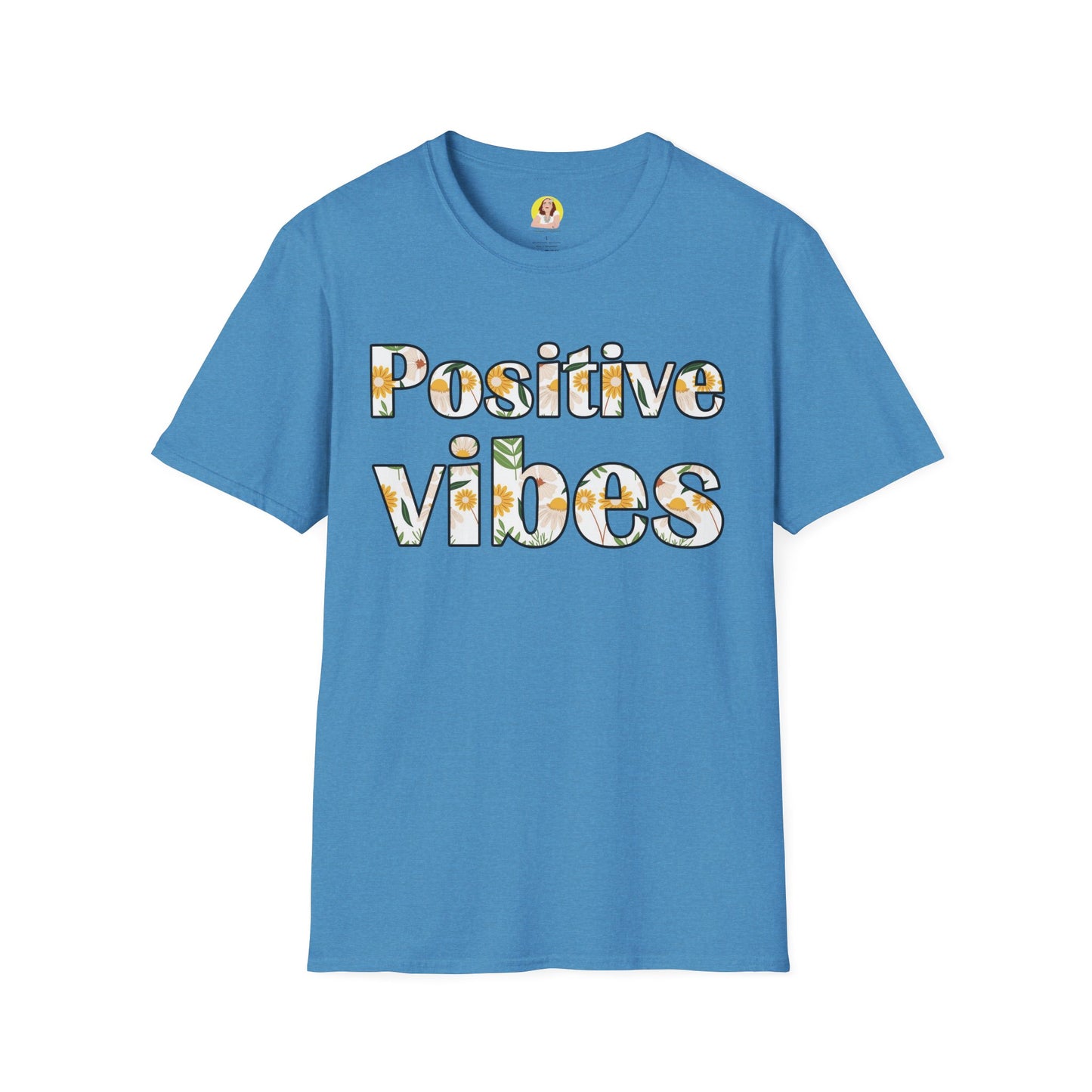 Positive Vibes Unisex T-Shirt, Floral Graphic Tee, Gift for Friends, Summer Outfit, Positive Affirmation Wear