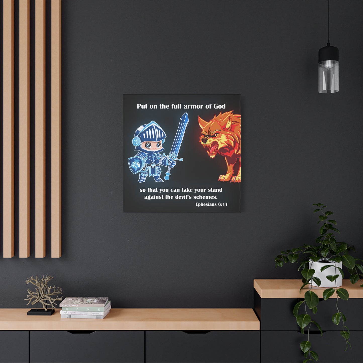 Knight and Wolf Canvas Art, Kid's Room Decor, Motivational Wall Art, Adventure Theme, Gamer Gift