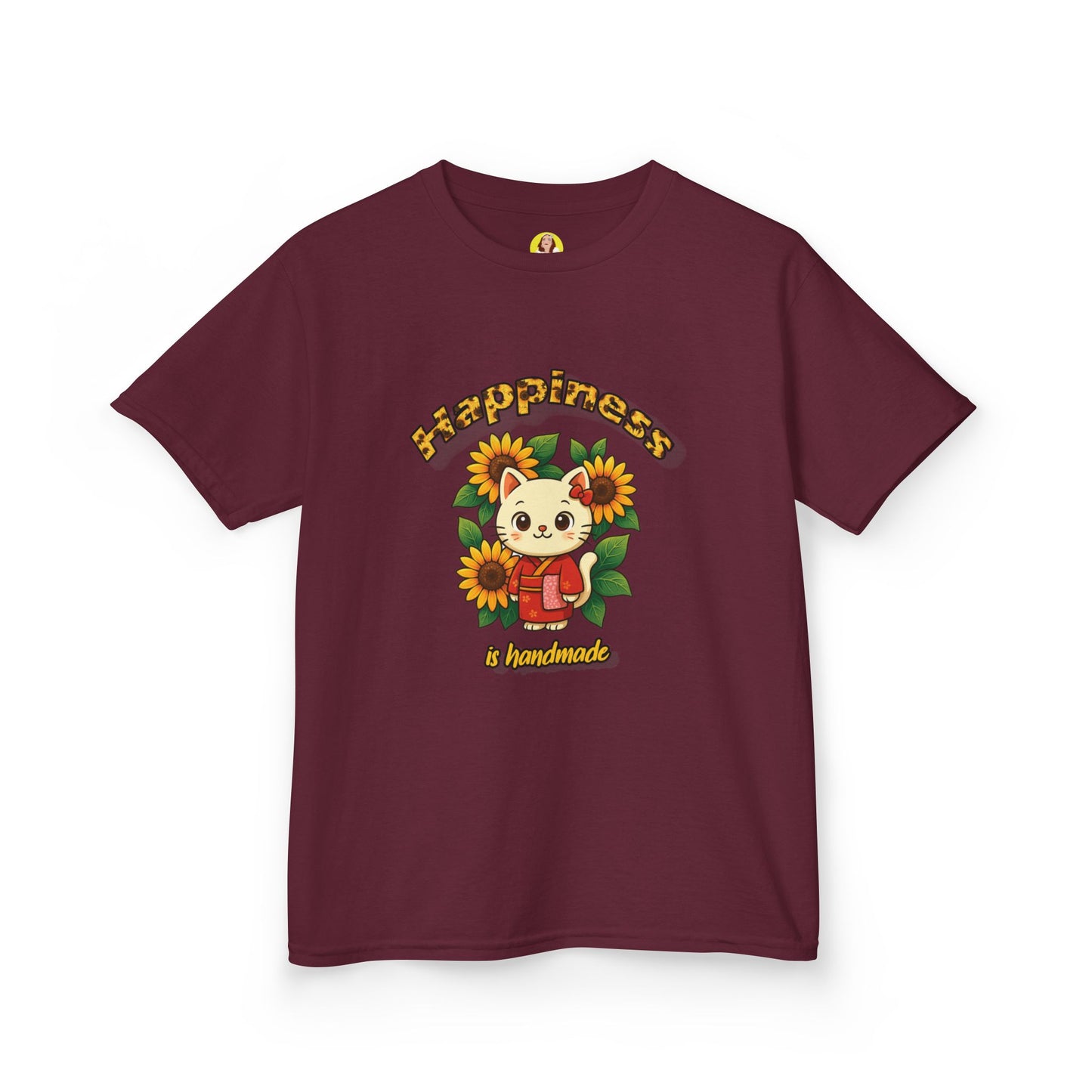 Adorable Cat & Sunflower Kids Tee - Cute Gift, Summer Style, Fun Playwear, Birthday Present, Animal Lover Apparel