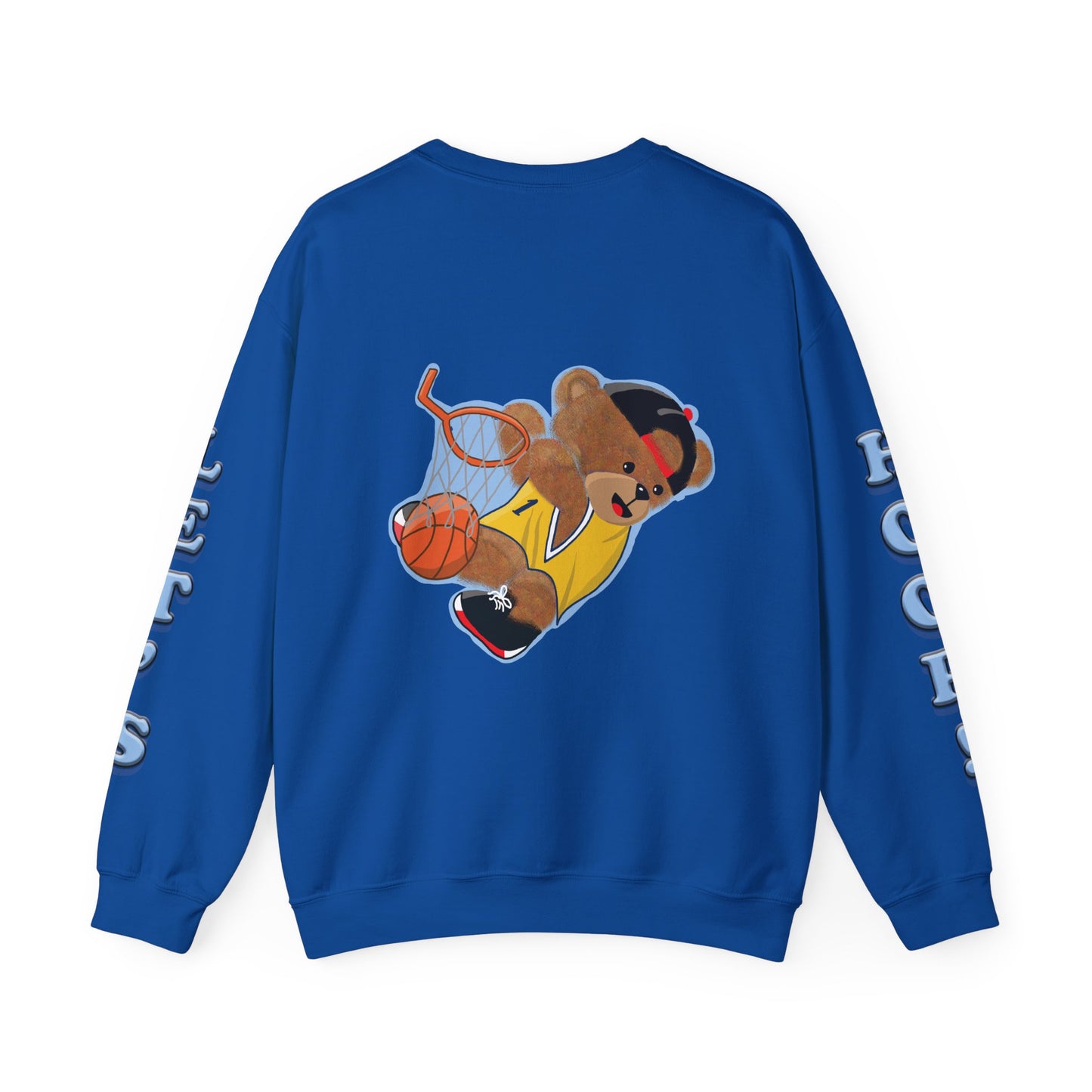 Basketball Teddy Bear Sweatshirt, Cute Athleisure, Kid's Fashion, Sports Gift, Cozy Unisex Crewneck