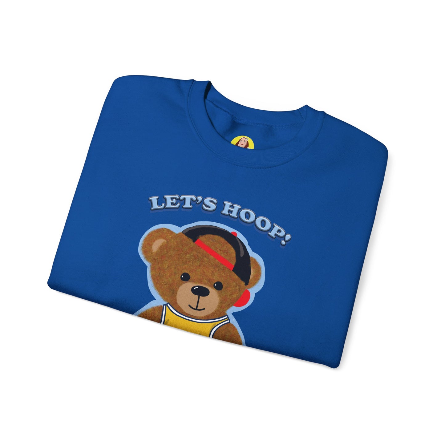 Basketball Teddy Bear Sweatshirt, Cute Athleisure, Kid's Fashion, Sports Gift, Cozy Unisex Crewneck