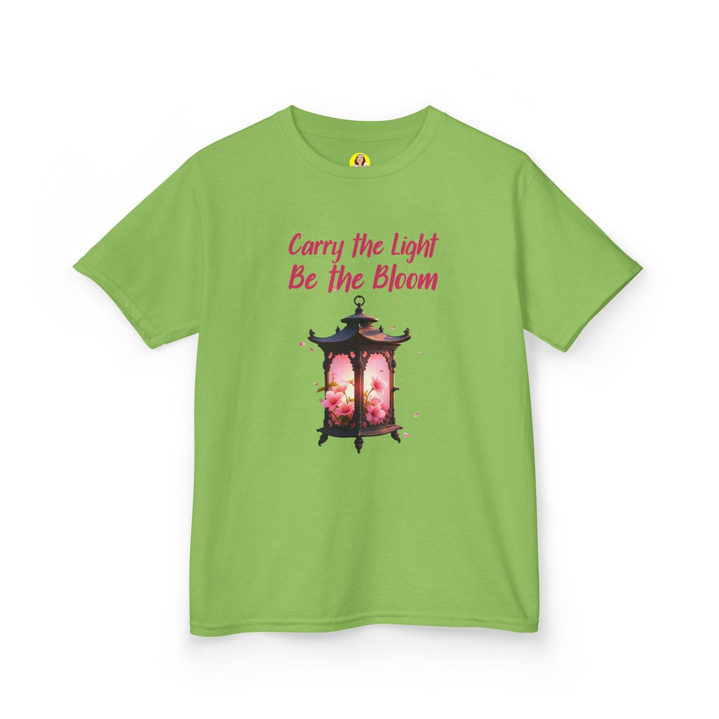 Kids Inspirational Graphic Tee - "Carry the Light, Be The Bloom" - Cute Gift for Children, Birthday, Everyday Wear, Positive Message