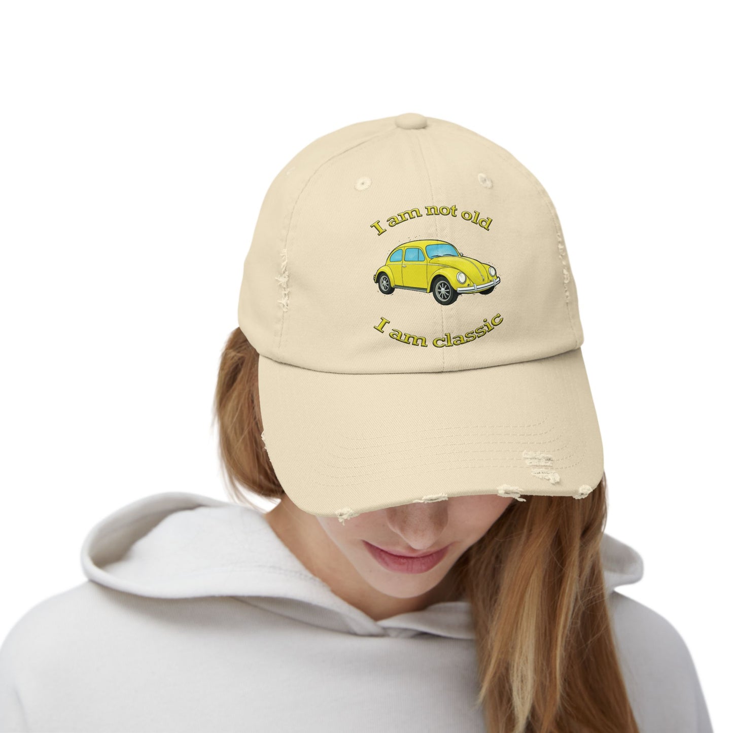 Vintage Car Themed Distressed Cap, Classic Car Lover Gift, Unisex Accessory, Birthday Gift, Casual Style Hat, Funny Quote Cap