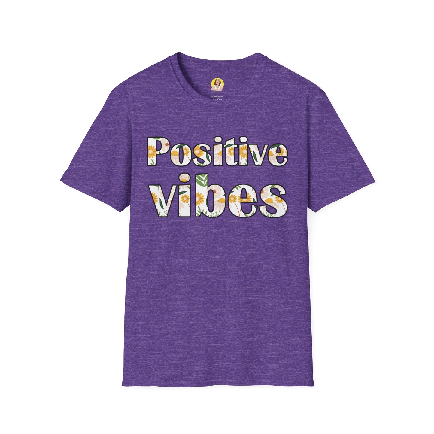 Positive Vibes Unisex T-Shirt, Floral Graphic Tee, Gift for Friends, Summer Outfit, Positive Affirmation Wear