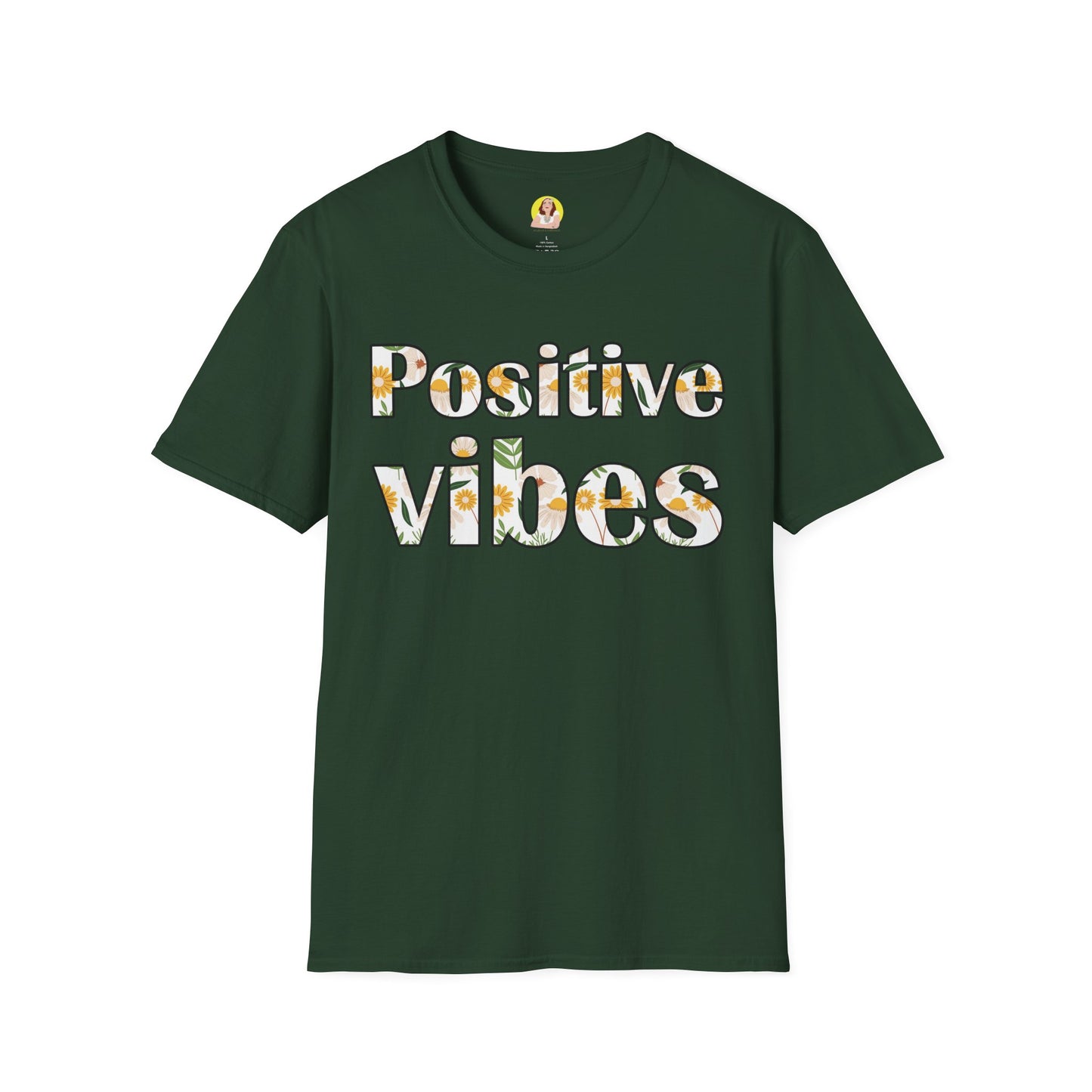Positive Vibes Unisex T-Shirt, Floral Graphic Tee, Gift for Friends, Summer Outfit, Positive Affirmation Wear