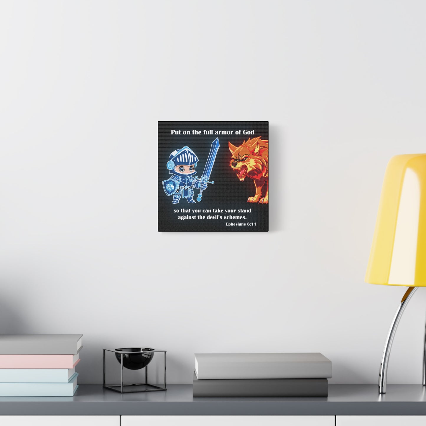 Knight and Wolf Canvas Art, Kid's Room Decor, Motivational Wall Art, Adventure Theme, Gamer Gift