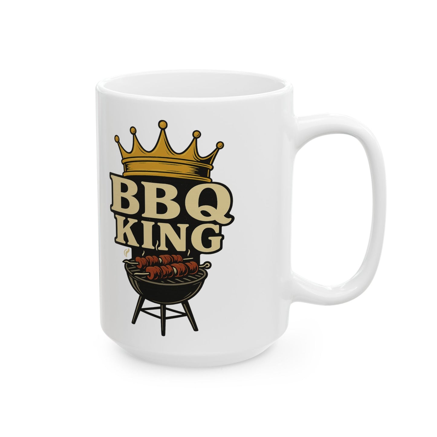 BBQ King Ceramic Mug - Grill Master Gift, BBQ Lover's Cup, Perfect for Father's Day, Birthdays, Cookout Essentials