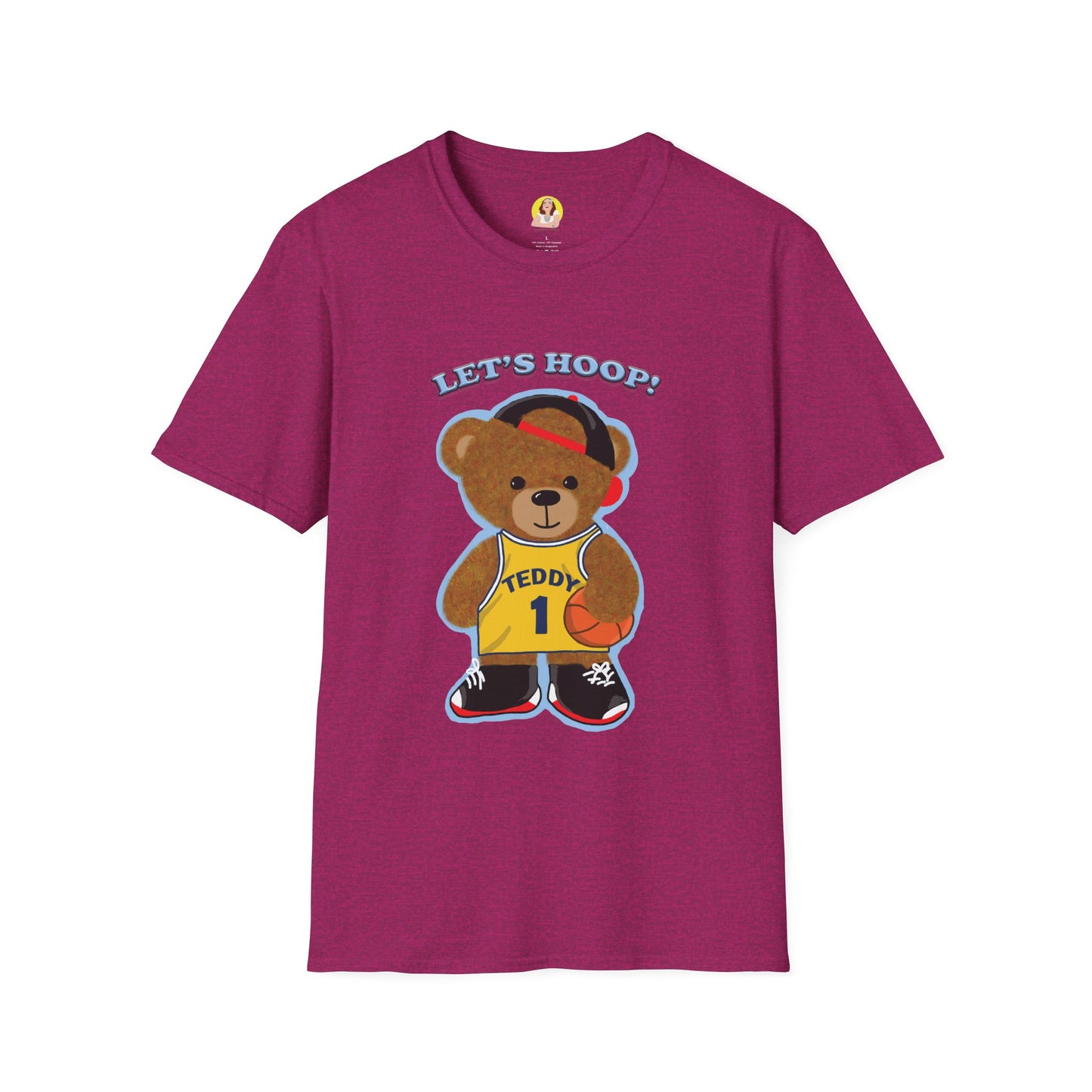 Basketball Teddy Bear T-Shirt, Cute Unisex Tee, Sporty Gift Idea, Fun Playful Apparel, Birthday, Holiday, Casual Wear
