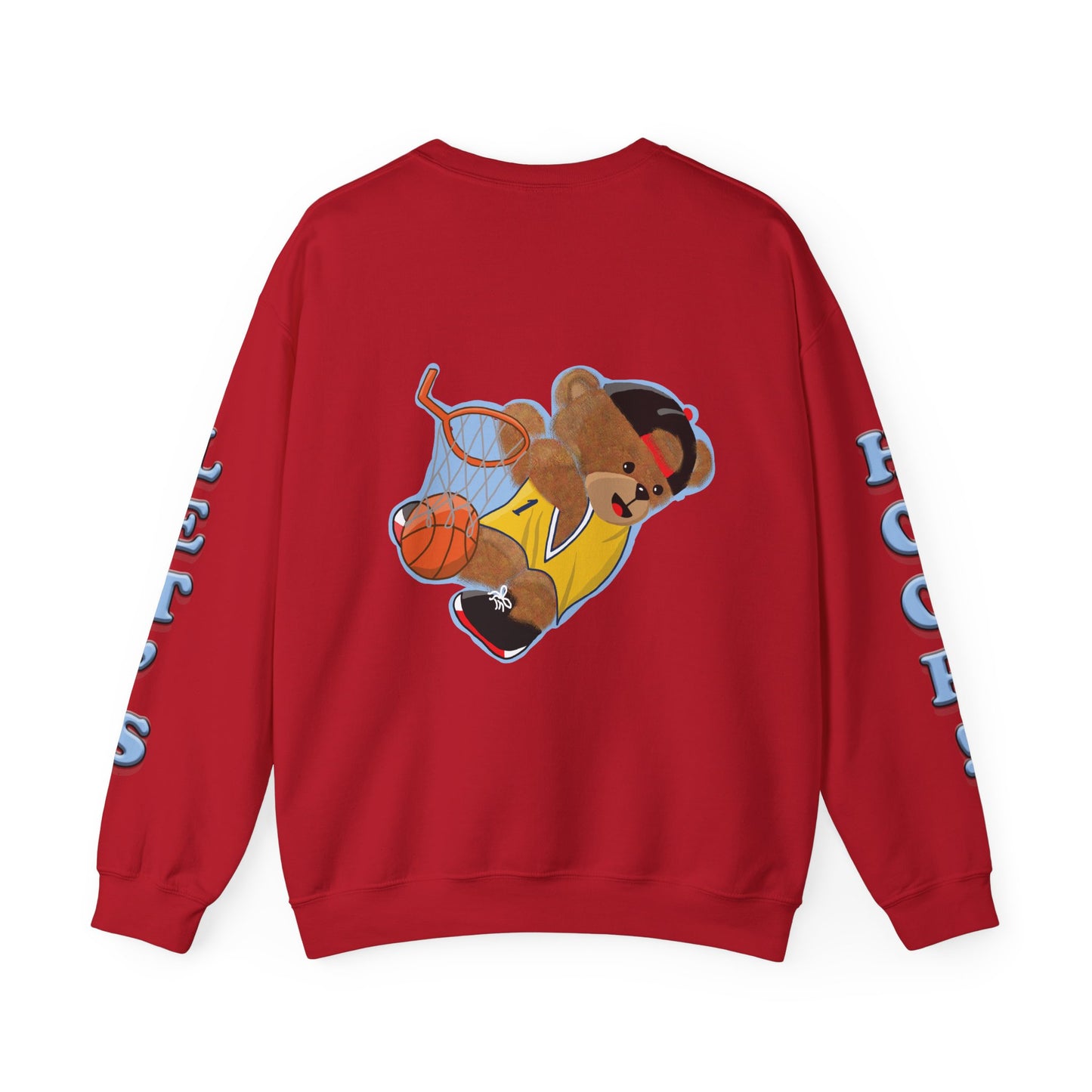 Basketball Teddy Bear Sweatshirt, Cute Athleisure, Kid's Fashion, Sports Gift, Cozy Unisex Crewneck