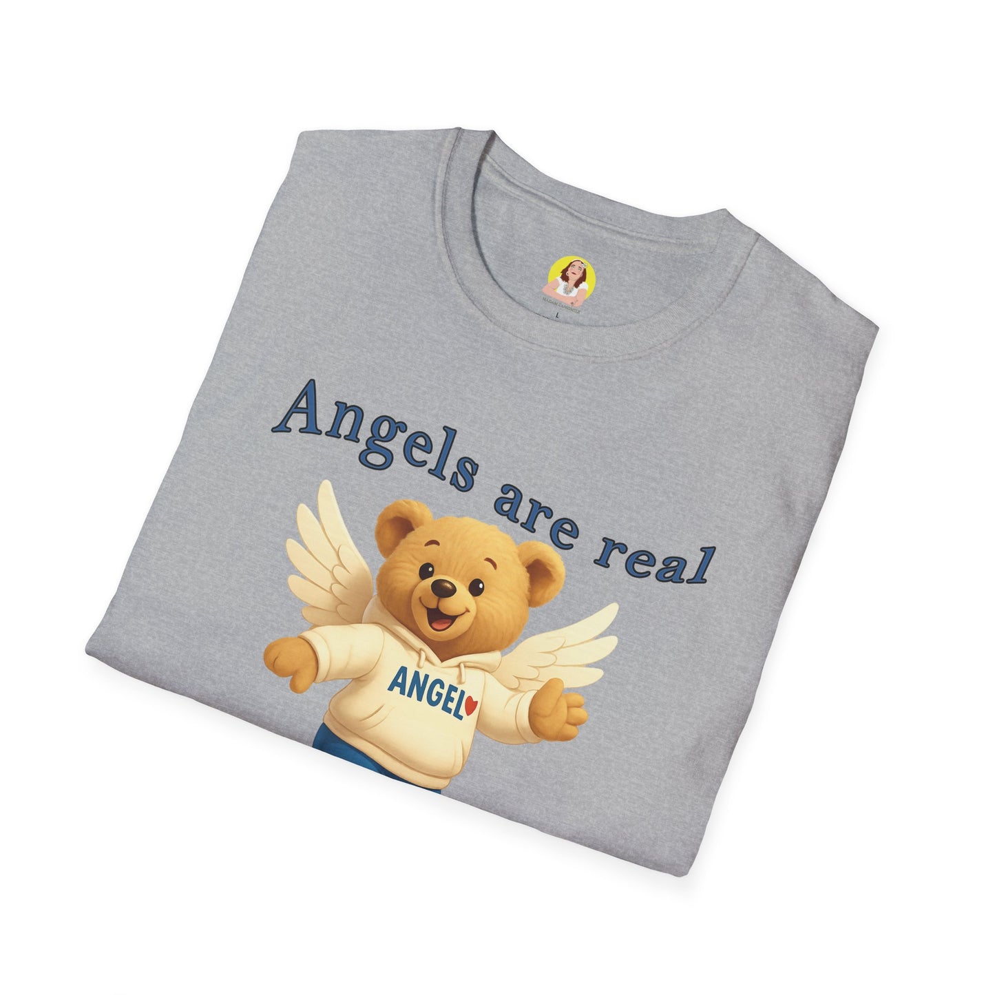 Angel Themed Unisex Softstyle T-Shirt, Cute Gift for Friends, Inspirational Tee, Birthday Gift, Comfort Wear