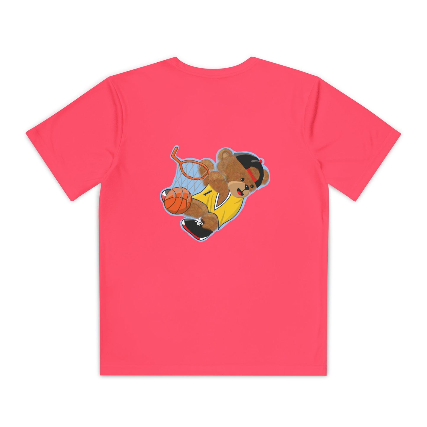 Youth Basketball Bear Tee, Fun Graphic Shirt, Kids Sports Apparel, Birthday Gift, Back to School Outfit, Teddy Bear Design