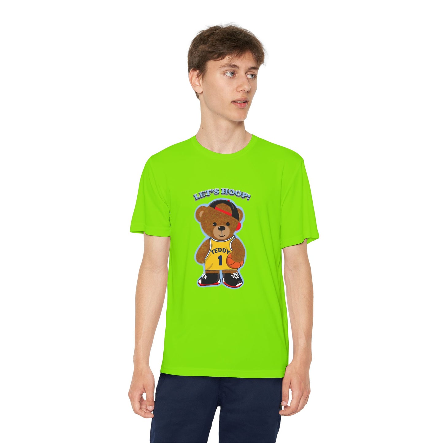 Youth Basketball Bear Tee, Fun Graphic Shirt, Kids Sports Apparel, Birthday Gift, Back to School Outfit, Teddy Bear Design
