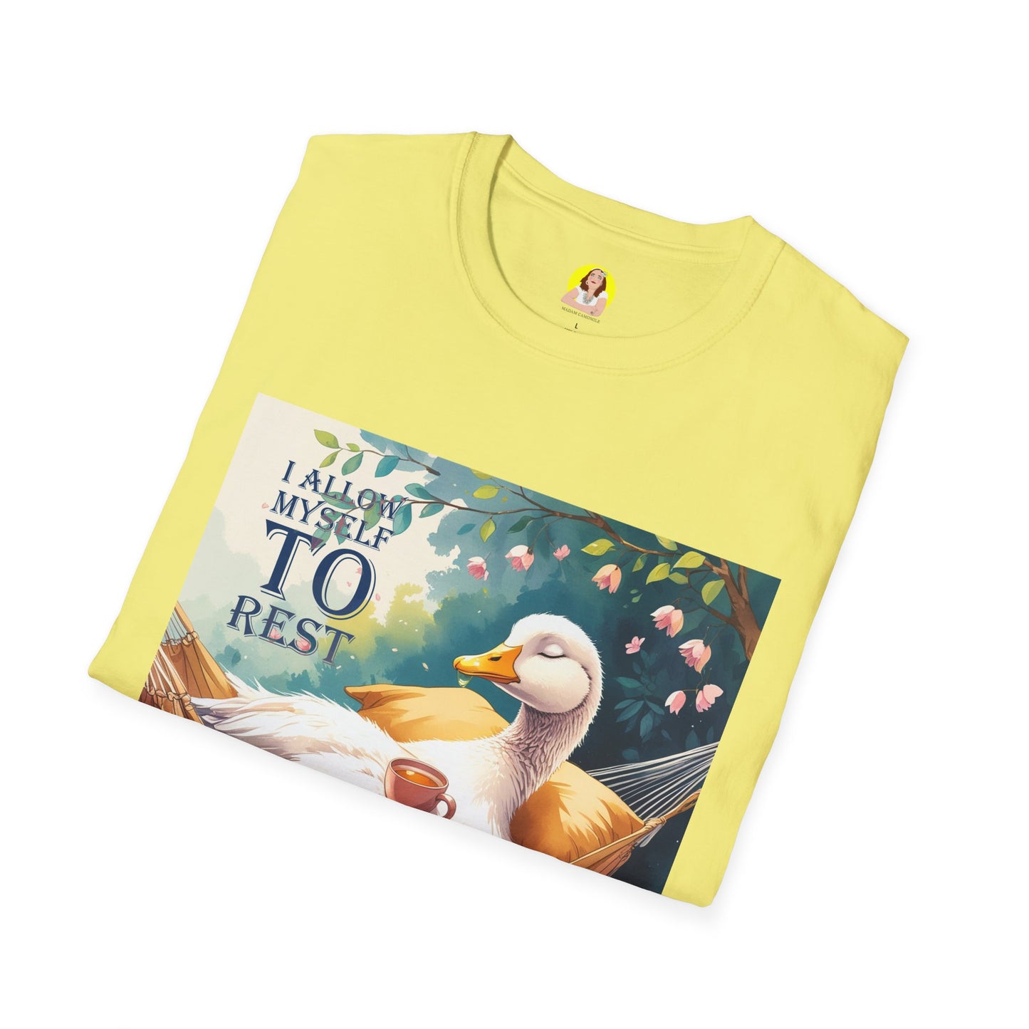 Relaxing Duck Unisex T-Shirt, Nature Lover Tee, Cozy Gift for Friends, Mother's Day Present, Unique Rest Quote Tee, Fall Apparel