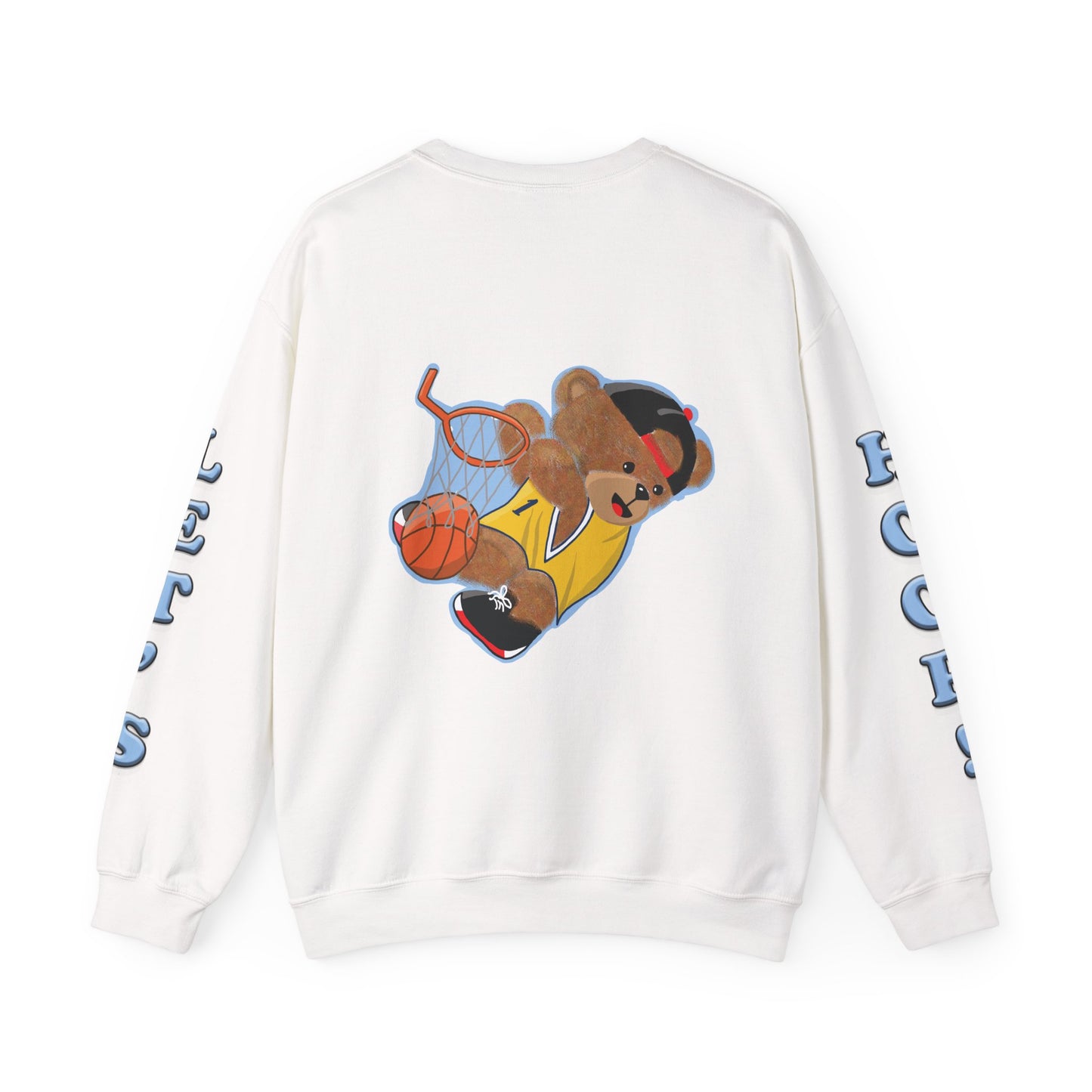 Basketball Teddy Bear Sweatshirt, Cute Athleisure, Kid's Fashion, Sports Gift, Cozy Unisex Crewneck