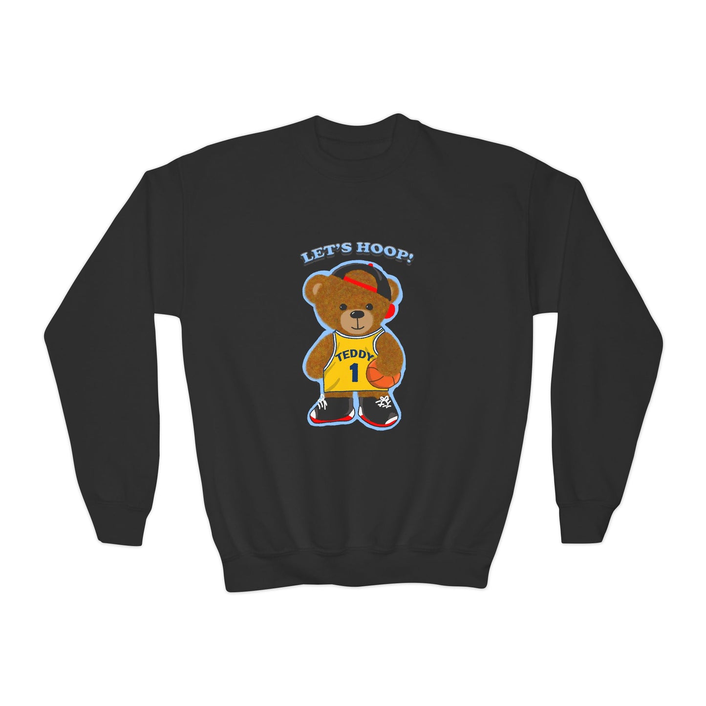 Youth Basketball Bear Sweatshirt - Cozy, Fun Gift for Kids, Perfect for Birthdays, Sports Events, or Casual Wear, Kids Crewneck