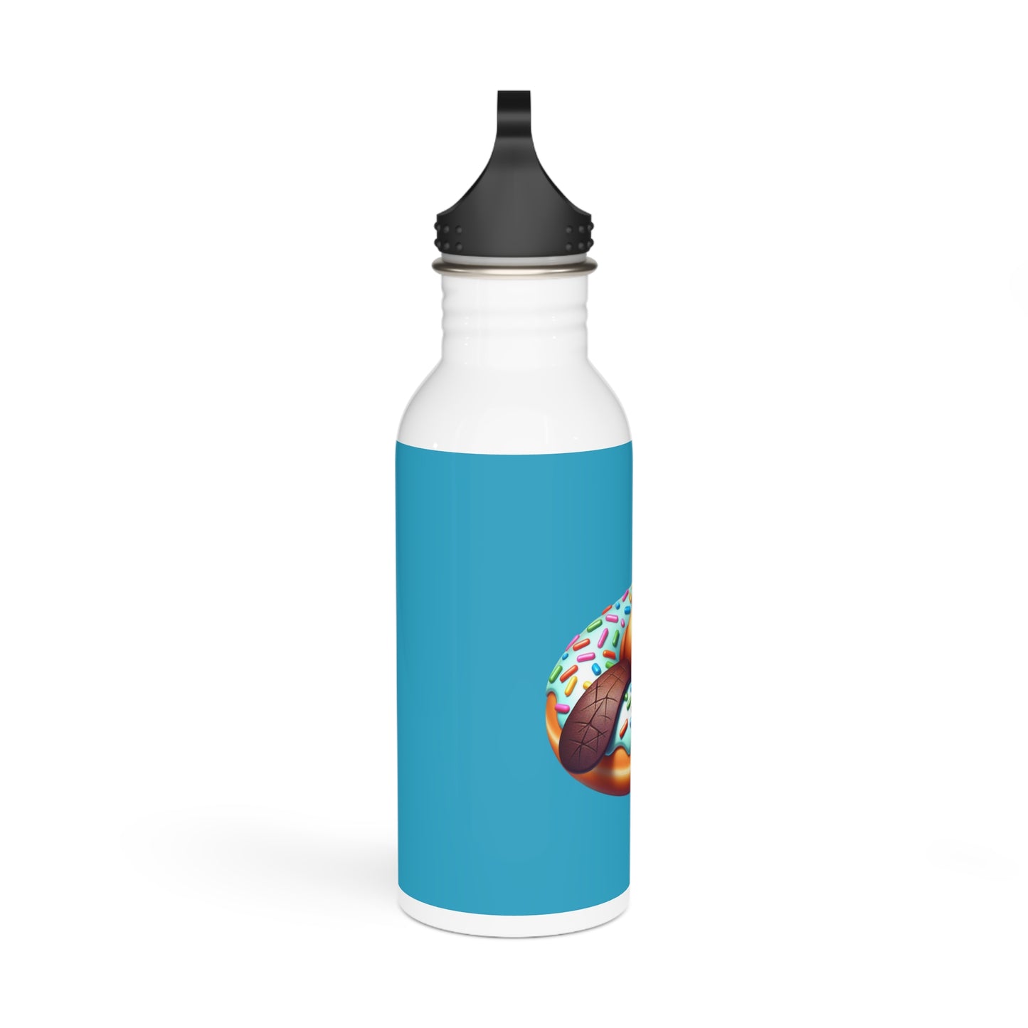 Whimsical Beaver Stainless Steel Water Bottle - Fun Donut Design for Kids & Adults