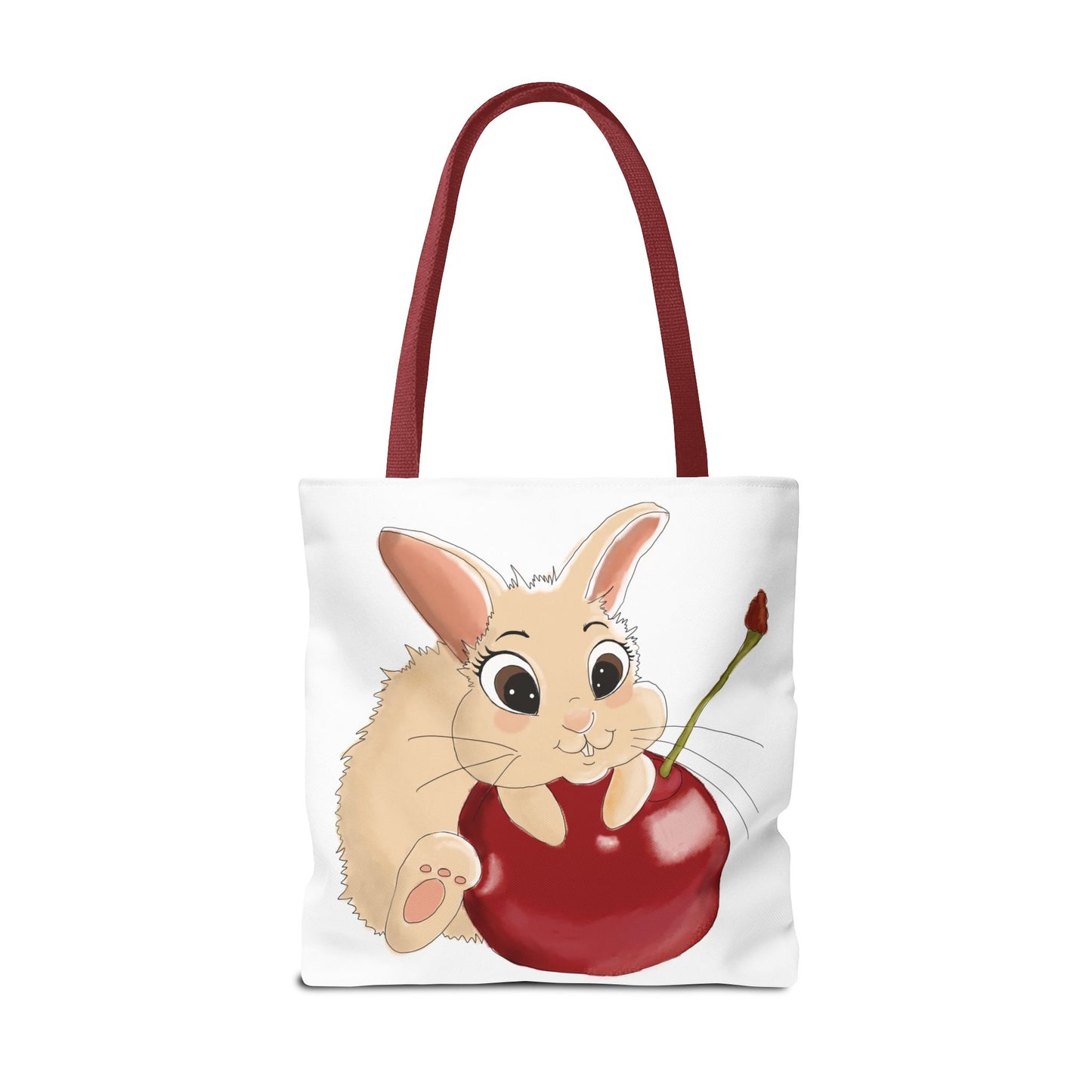 Cute Bunny Cherry Tote Bag - Adorable Animal Design for Animal Lovers