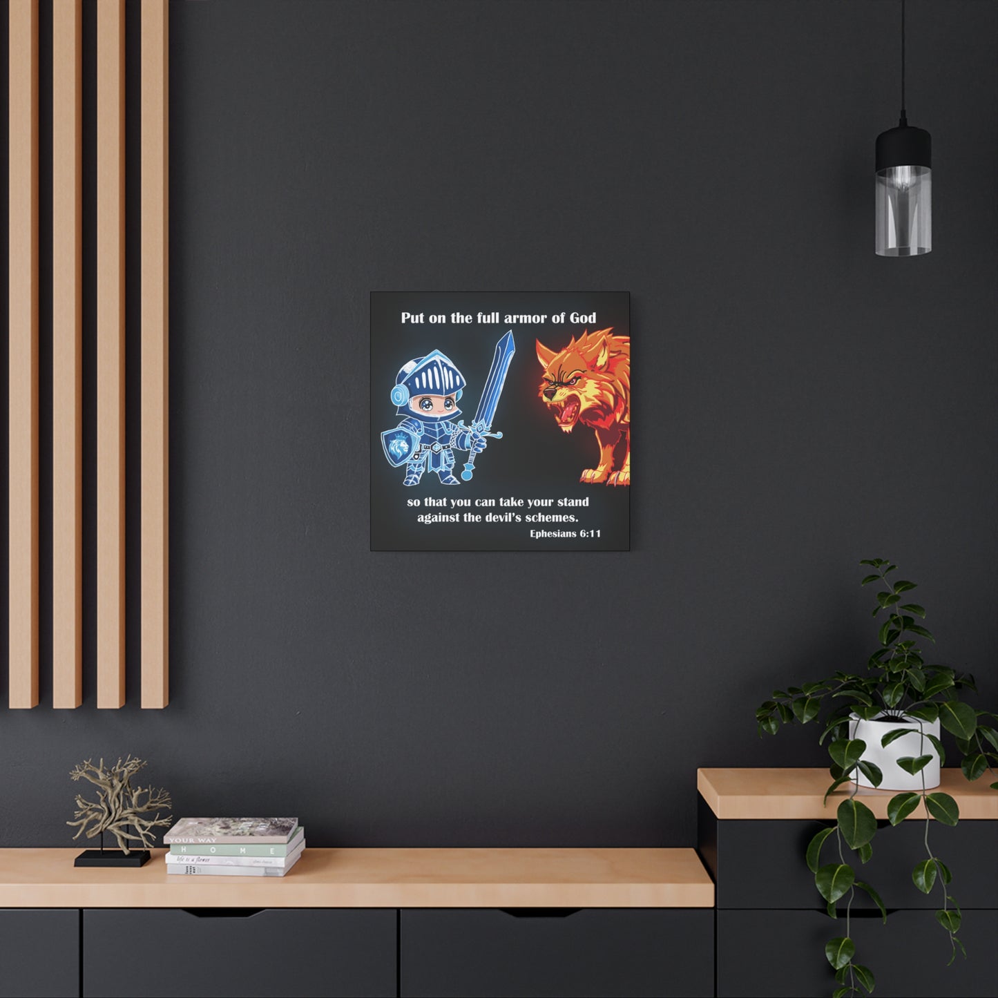 Knight and Wolf Canvas Art, Kid's Room Decor, Motivational Wall Art, Adventure Theme, Gamer Gift