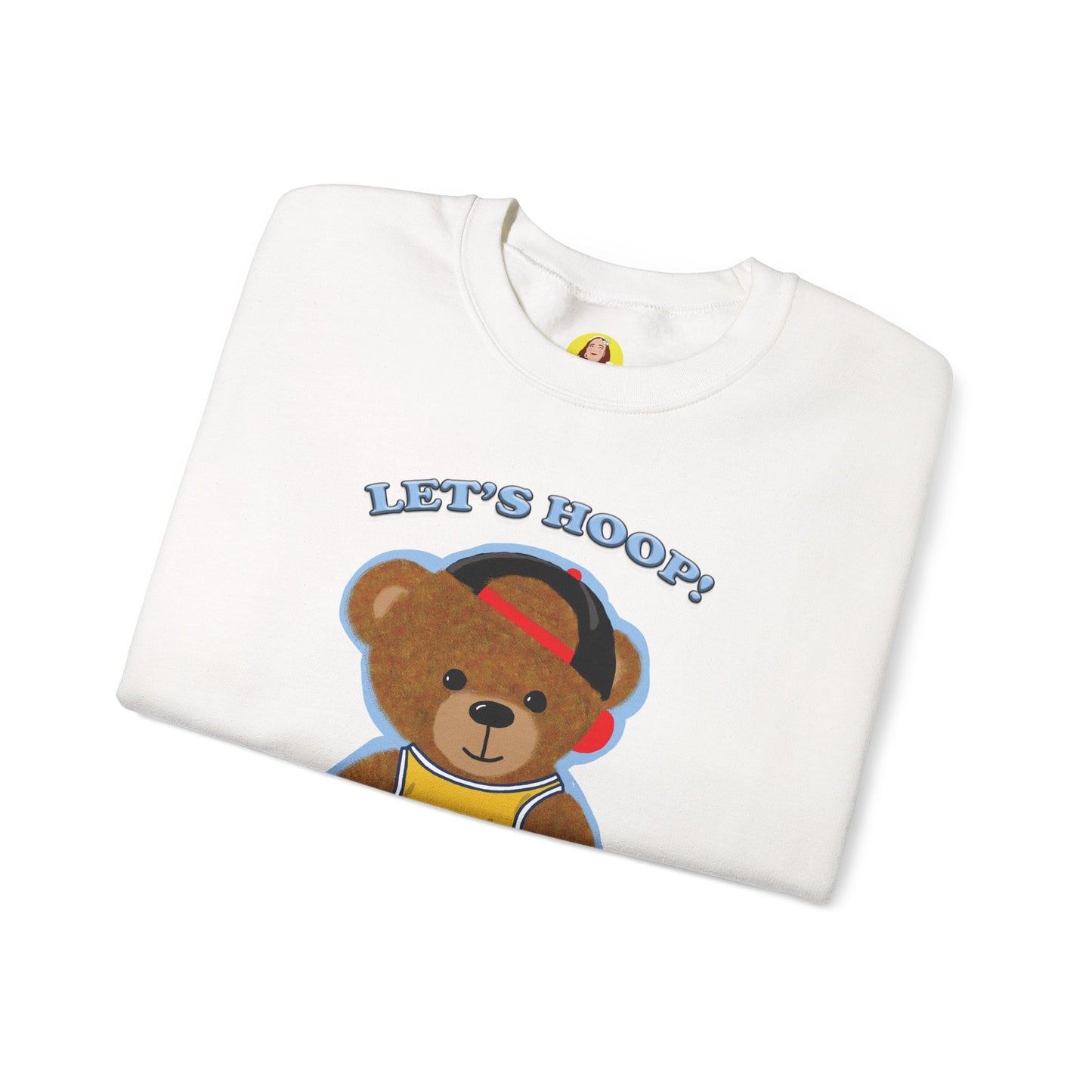Basketball Teddy Bear Sweatshirt, Cute Athleisure, Kid's Fashion, Sports Gift, Cozy Unisex Crewneck
