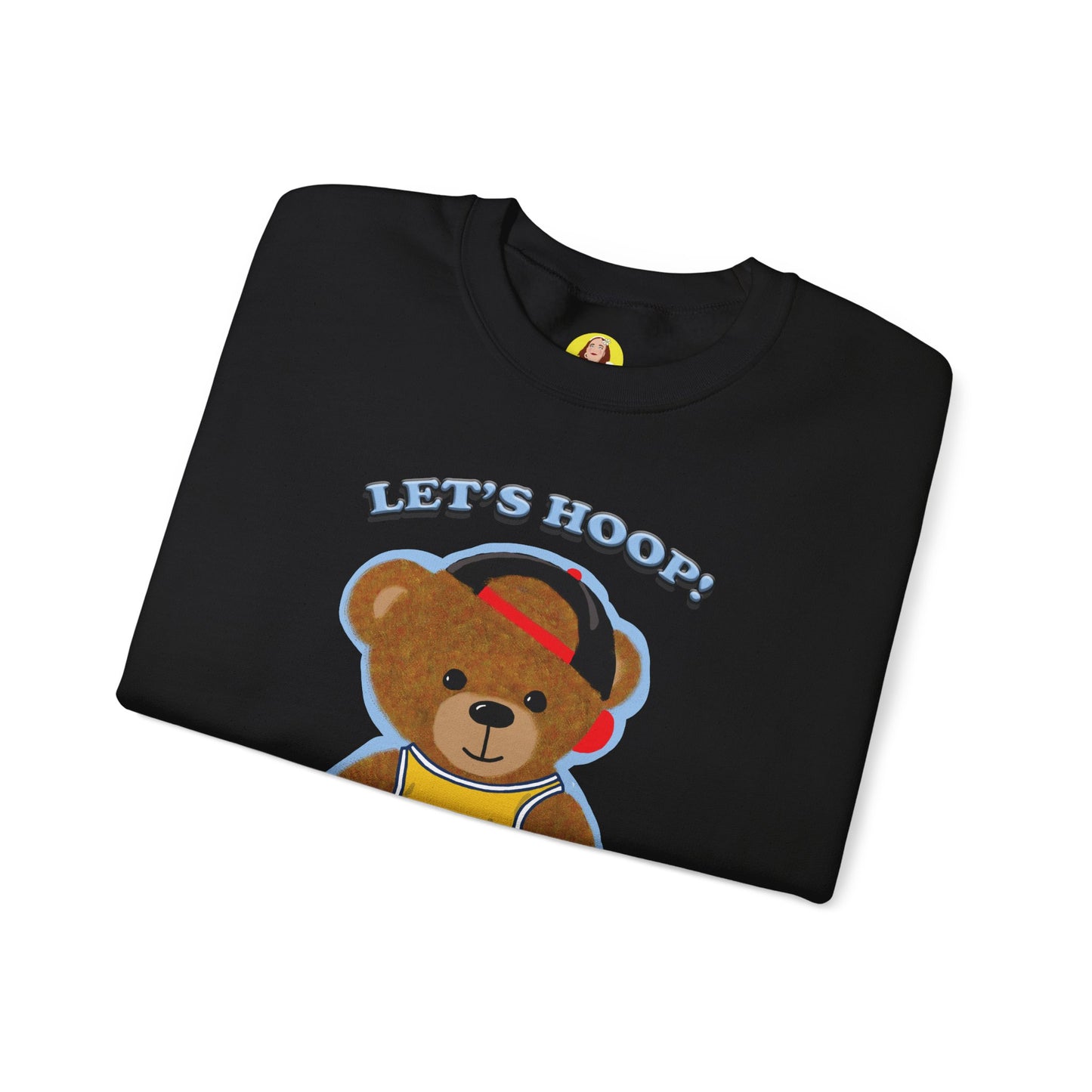 Basketball Teddy Bear Sweatshirt, Cute Athleisure, Kid's Fashion, Sports Gift, Cozy Unisex Crewneck