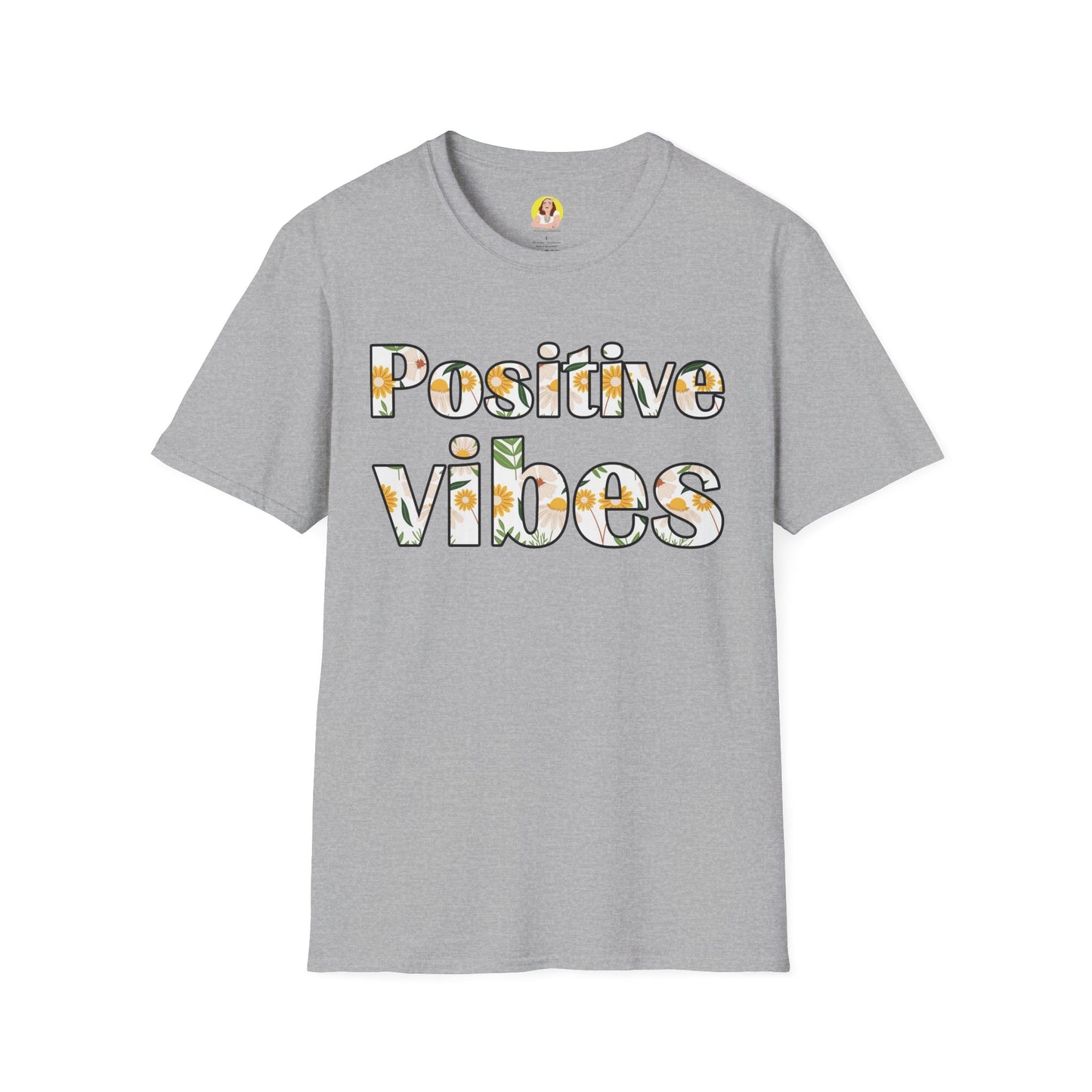 Positive Vibes Unisex T-Shirt, Floral Graphic Tee, Gift for Friends, Summer Outfit, Positive Affirmation Wear