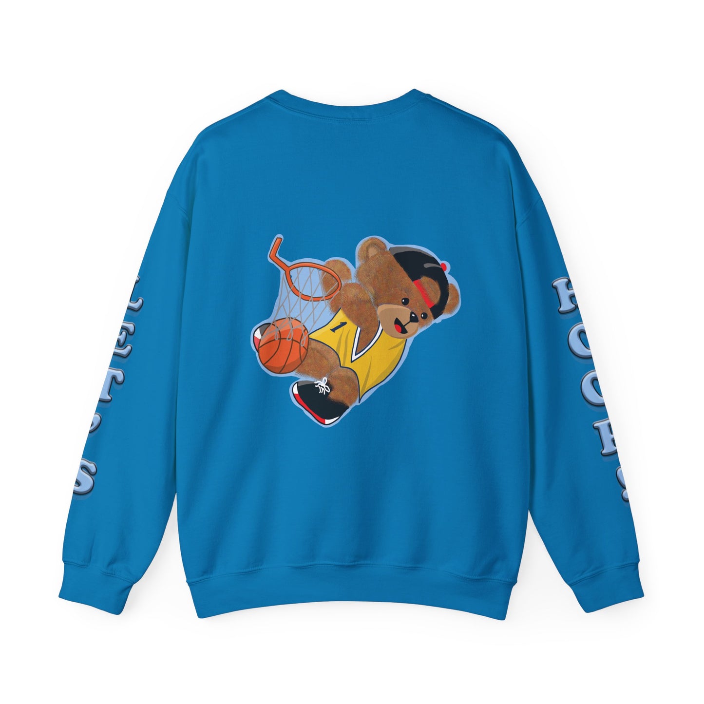 Basketball Teddy Bear Sweatshirt, Cute Athleisure, Kid's Fashion, Sports Gift, Cozy Unisex Crewneck