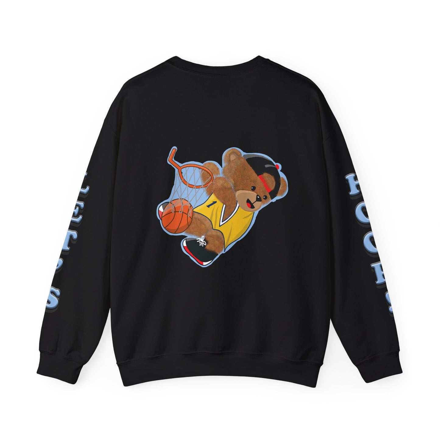 Basketball Teddy Bear Sweatshirt, Cute Athleisure, Kid's Fashion, Sports Gift, Cozy Unisex Crewneck