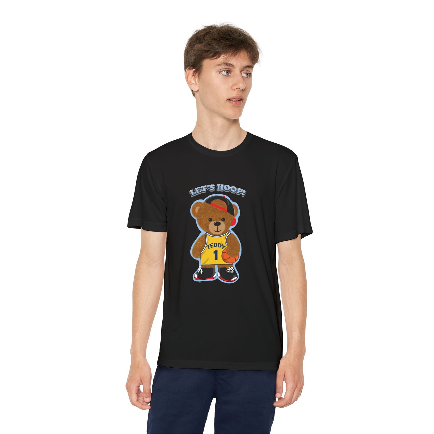 Youth Basketball Bear Tee, Fun Graphic Shirt, Kids Sports Apparel, Birthday Gift, Back to School Outfit, Teddy Bear Design