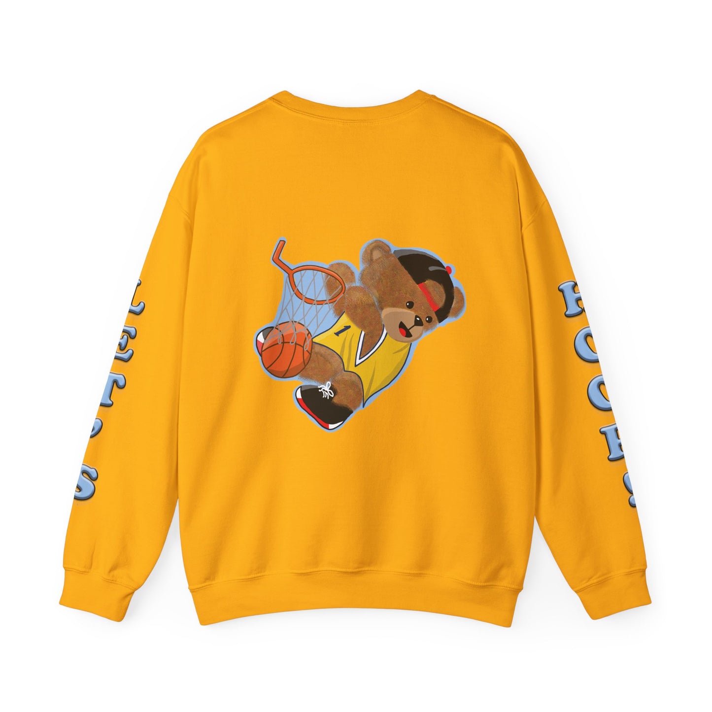 Basketball Teddy Bear Sweatshirt, Cute Athleisure, Kid's Fashion, Sports Gift, Cozy Unisex Crewneck
