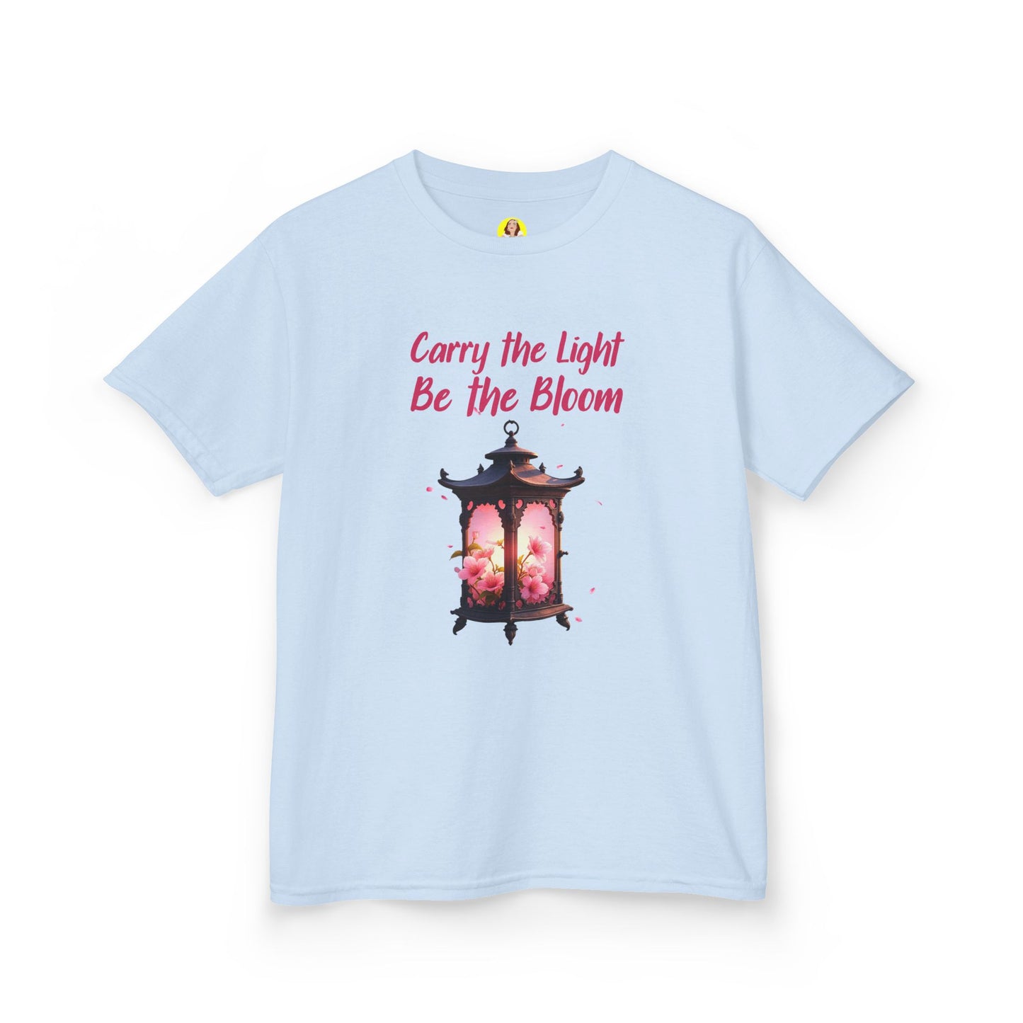 Kids Inspirational Graphic Tee - "Carry the Light, Be The Bloom" - Cute Gift for Children, Birthday, Everyday Wear, Positive Message