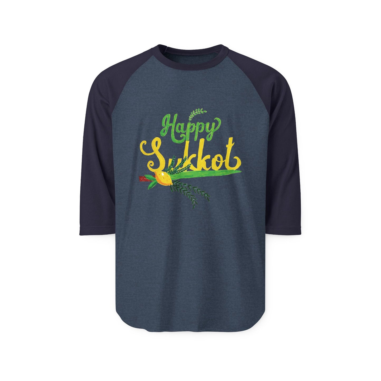 Happy Sukkot Raglan Shirt, Unisex Festive Tee, Fall Celebration Shirt, Jewish Holiday Apparel, Unique Gift for Sukkot