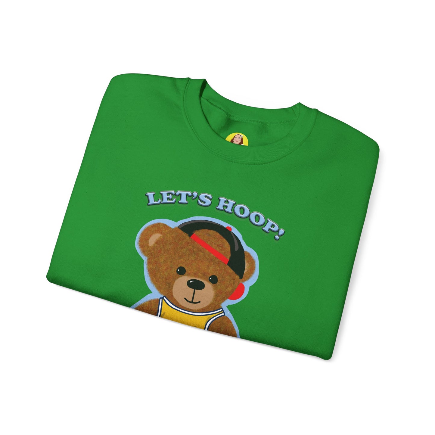 Basketball Teddy Bear Sweatshirt, Cute Athleisure, Kid's Fashion, Sports Gift, Cozy Unisex Crewneck