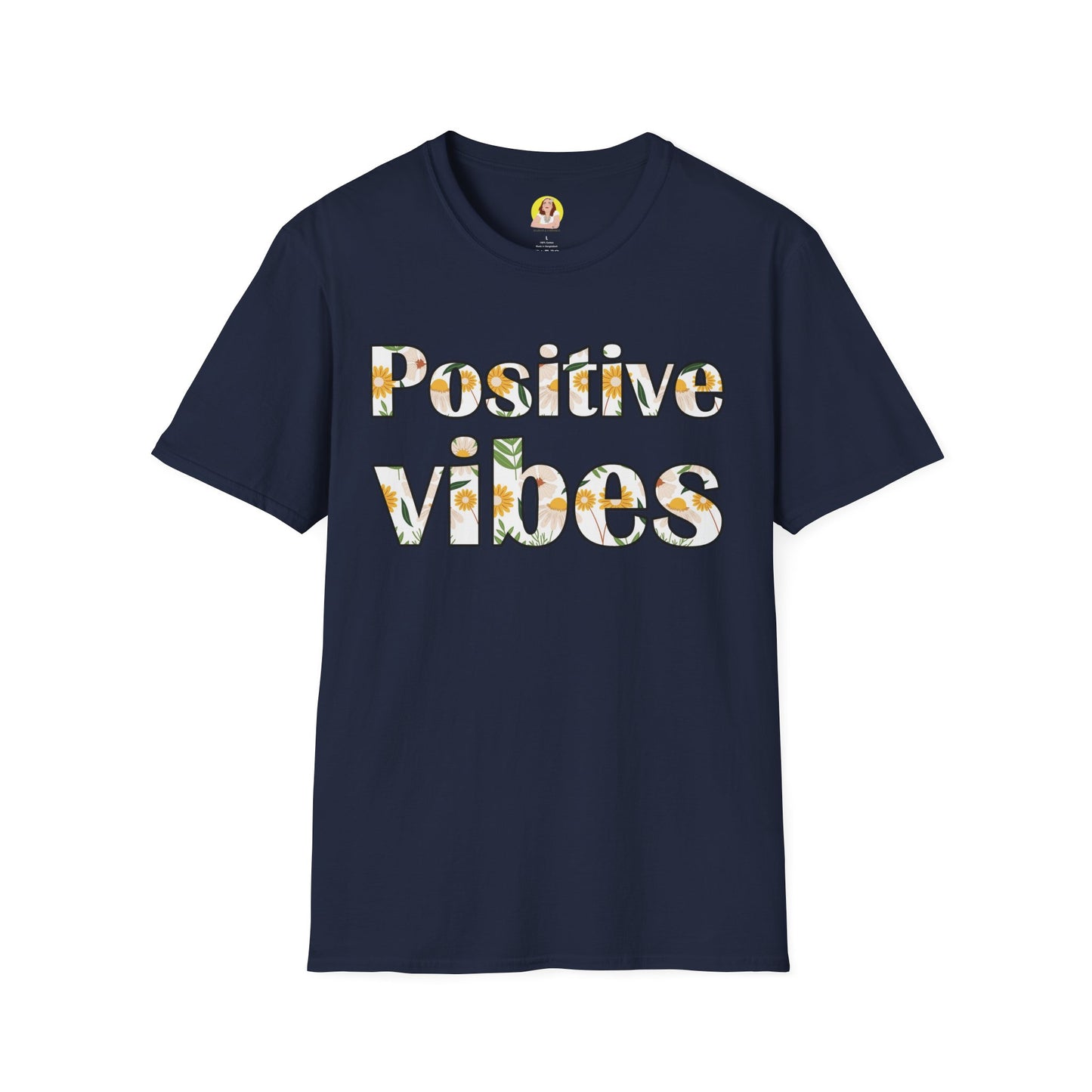 Positive Vibes Unisex T-Shirt, Floral Graphic Tee, Gift for Friends, Summer Outfit, Positive Affirmation Wear