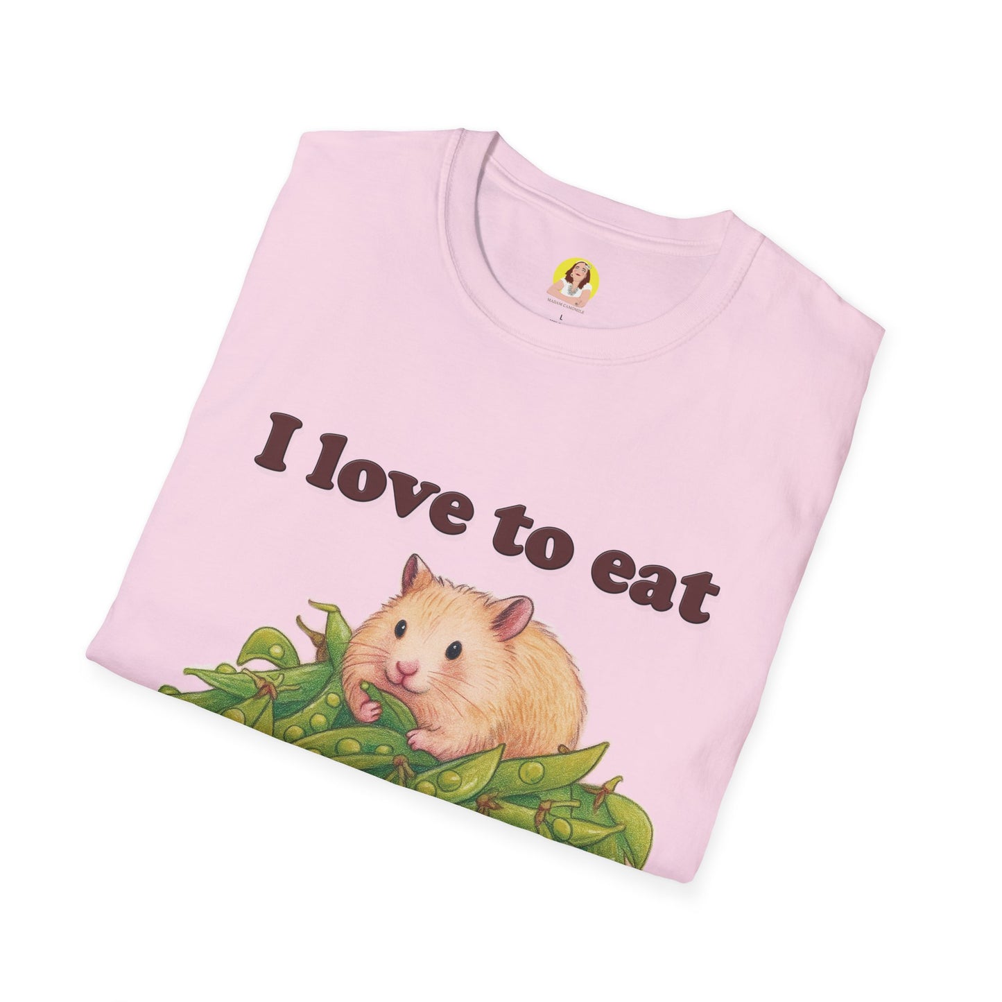 Cute Animal Lover T-Shirt, I Love to Eat Design, Nature Tee, Gifts for Animal Lovers, Casual Wear, Fun Gift, Eco-Friendly Fashion, Hebrew T-Shirt