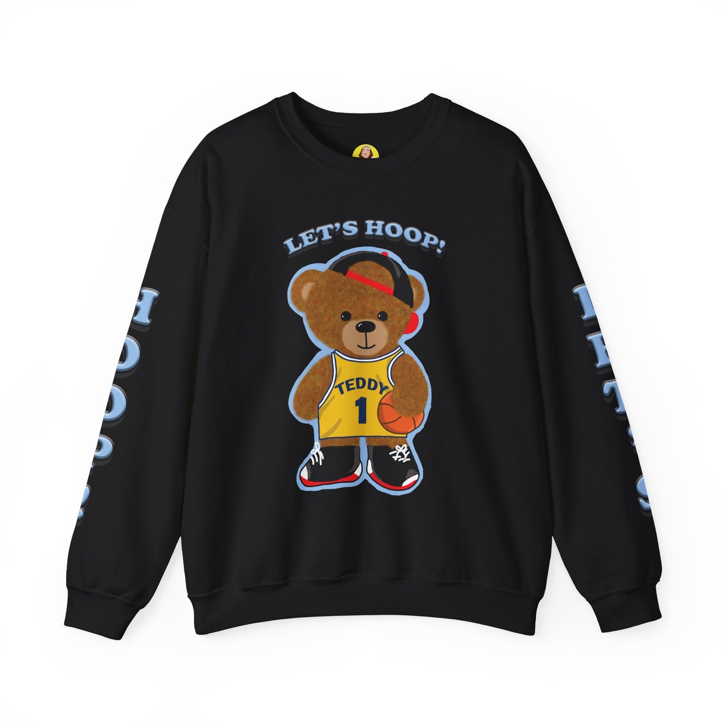 Basketball Teddy Bear Sweatshirt, Cute Athleisure, Kid's Fashion, Sports Gift, Cozy Unisex Crewneck