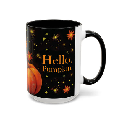 Pumpkin-Themed Coffee Mug for Fall Decor, Hello Pumpkin Mug, Halloween Gift, Autumn Beverage Cup, Seasonal Kitchenware