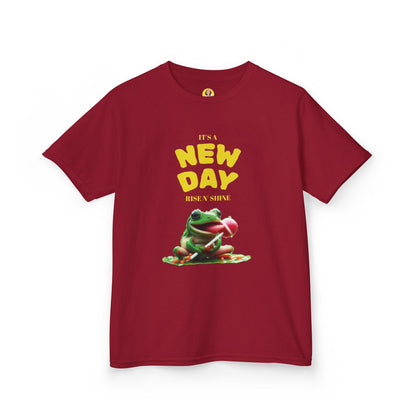 Inspirational Kids Tee, Fun Children’s T-Shirt, Positive Vibes Apparel, Motivational Kidswear, Gift for Teens, New Day Design
