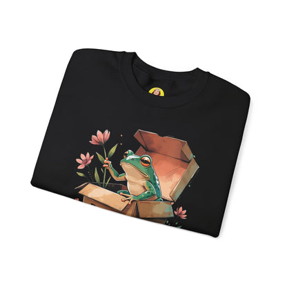 Playful Frog Graphic Sweatshirt, Unisex Crewneck, Fun Gift, Nature Lover Apparel, Inspirational Fashion, Seasonal Wardrobe