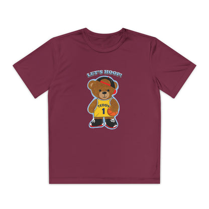Youth Basketball Bear Tee, Fun Graphic Shirt, Kids Sports Apparel, Birthday Gift, Back to School Outfit, Teddy Bear Design