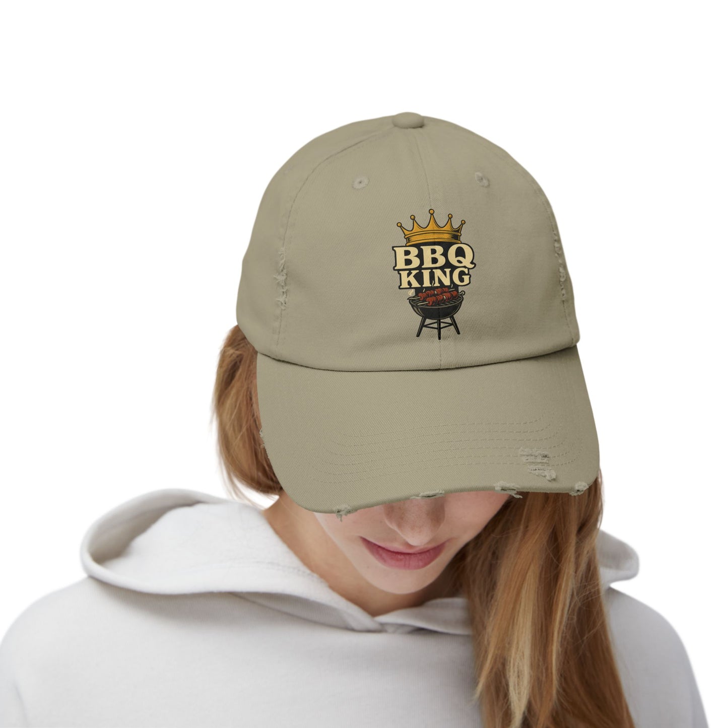 BBQ King Unisex Distressed Cap | Perfect for Grill Masters, Outdoor Gatherings, Summer Parties, Father's Day Gift, Stylish Headwear