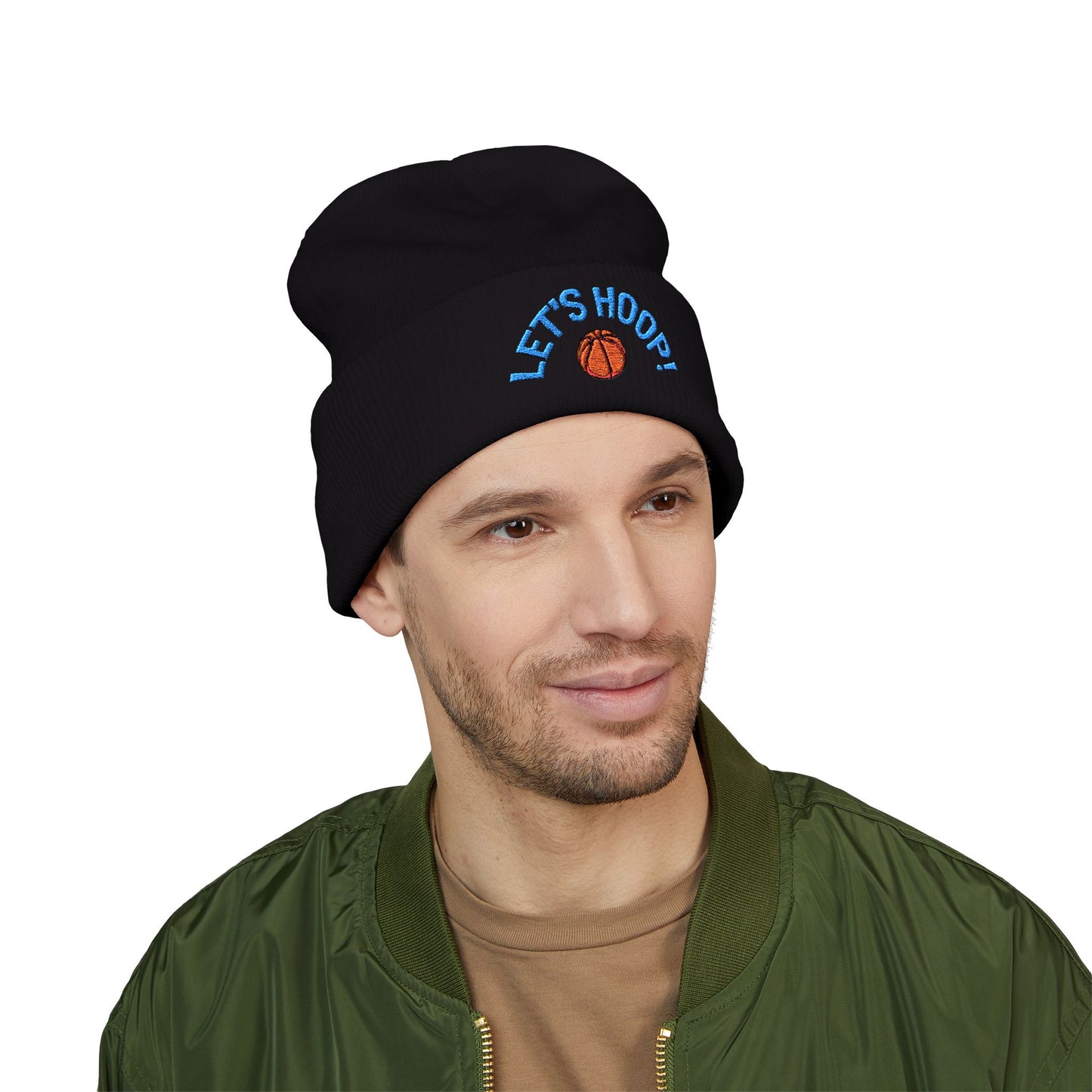 Basketball Cuffed Beanie, Playful Winter Hat, Sports Enthusiast Gift, Cozy Beanie for Players, Holiday Accessory